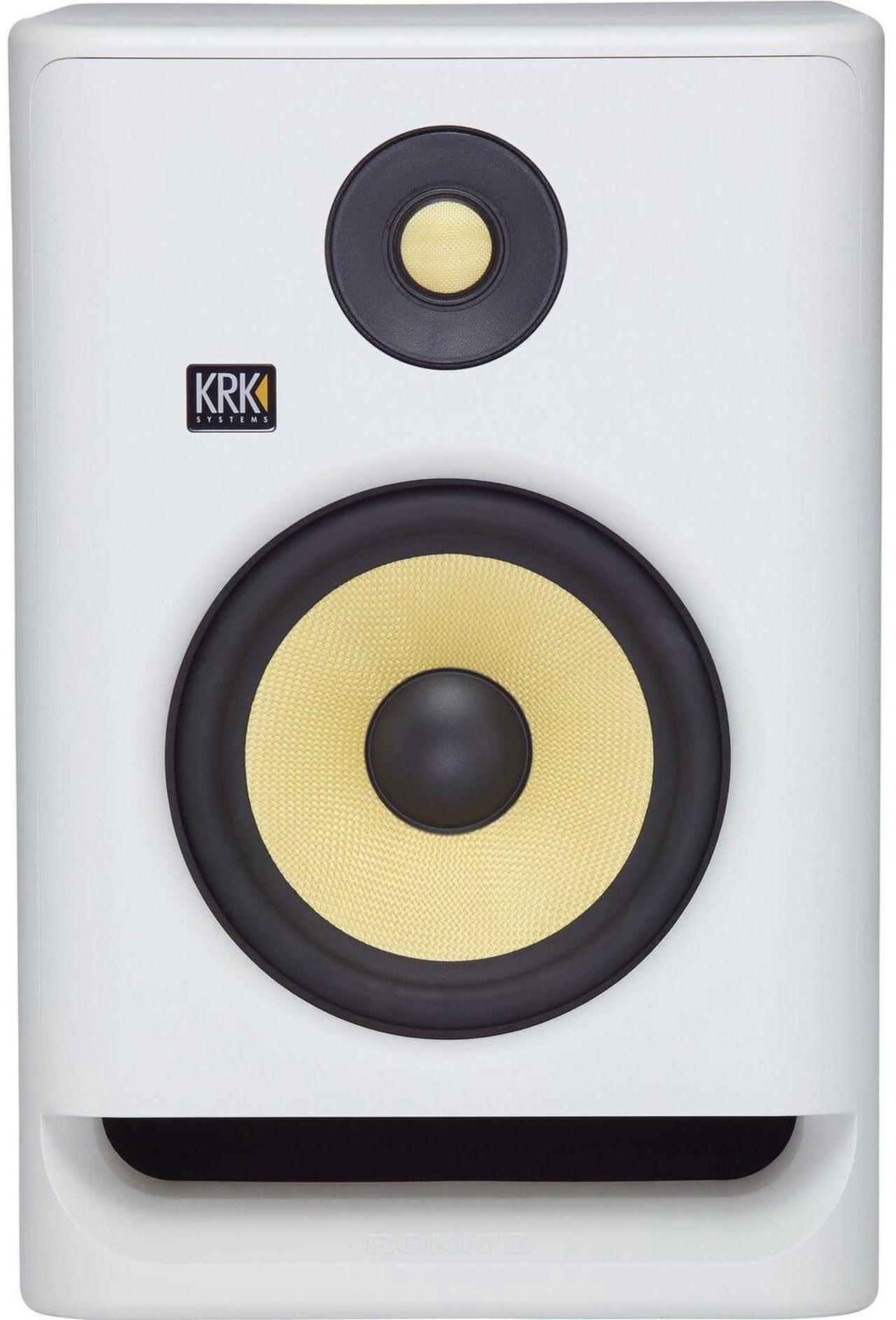Alt view image 2 of 6 - (2) KRK ROKIT 7 G4 7 Studio Monitor (White), Mackie Big Knob Passive, (2) XLR to 1/4 Cables Bundle