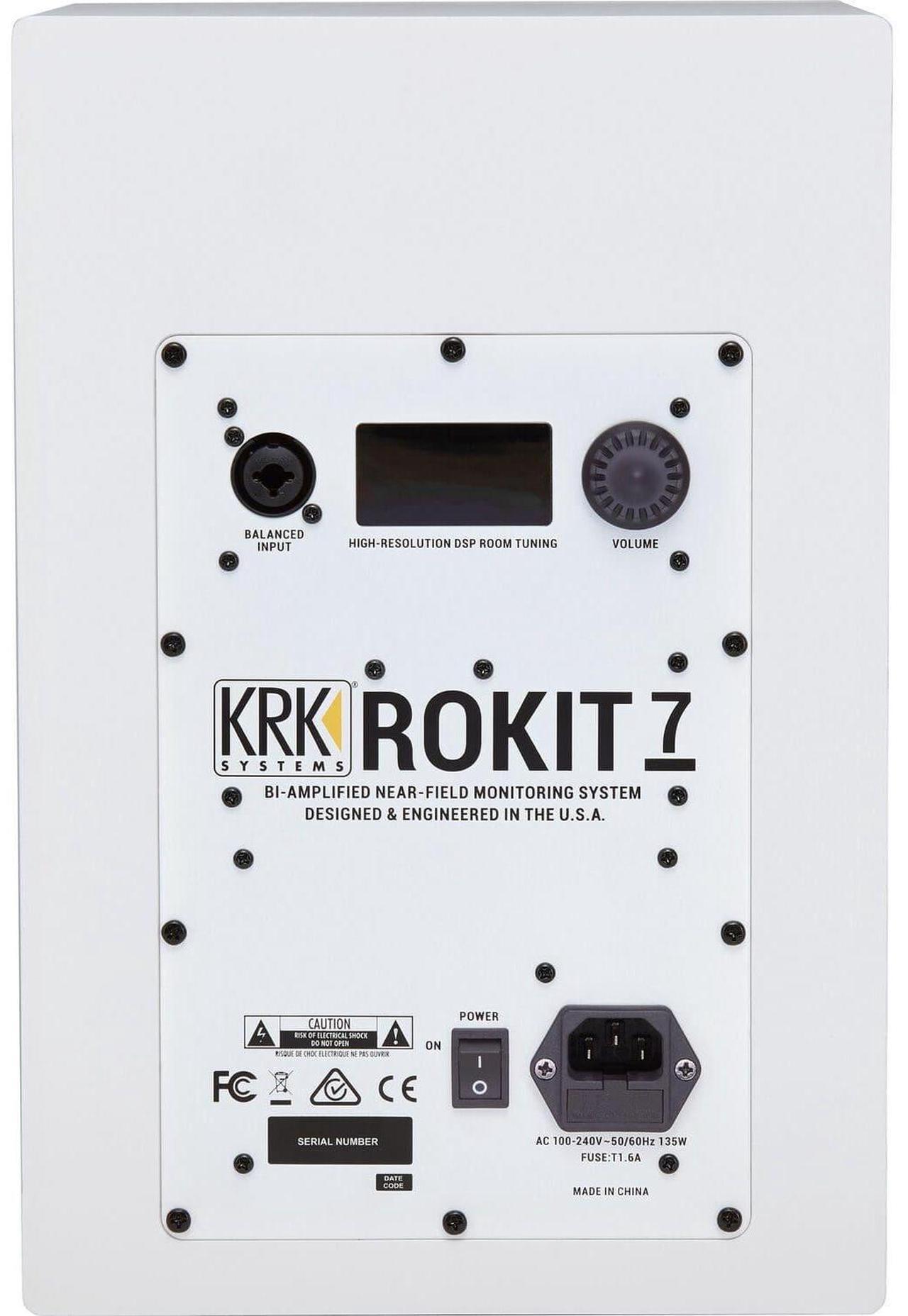 Alt view image 4 of 6 - (2) KRK ROKIT 7 G4 7 Studio Monitor (White), Mackie Big Knob Passive, (2) XLR to 1/4 Cables Bundle