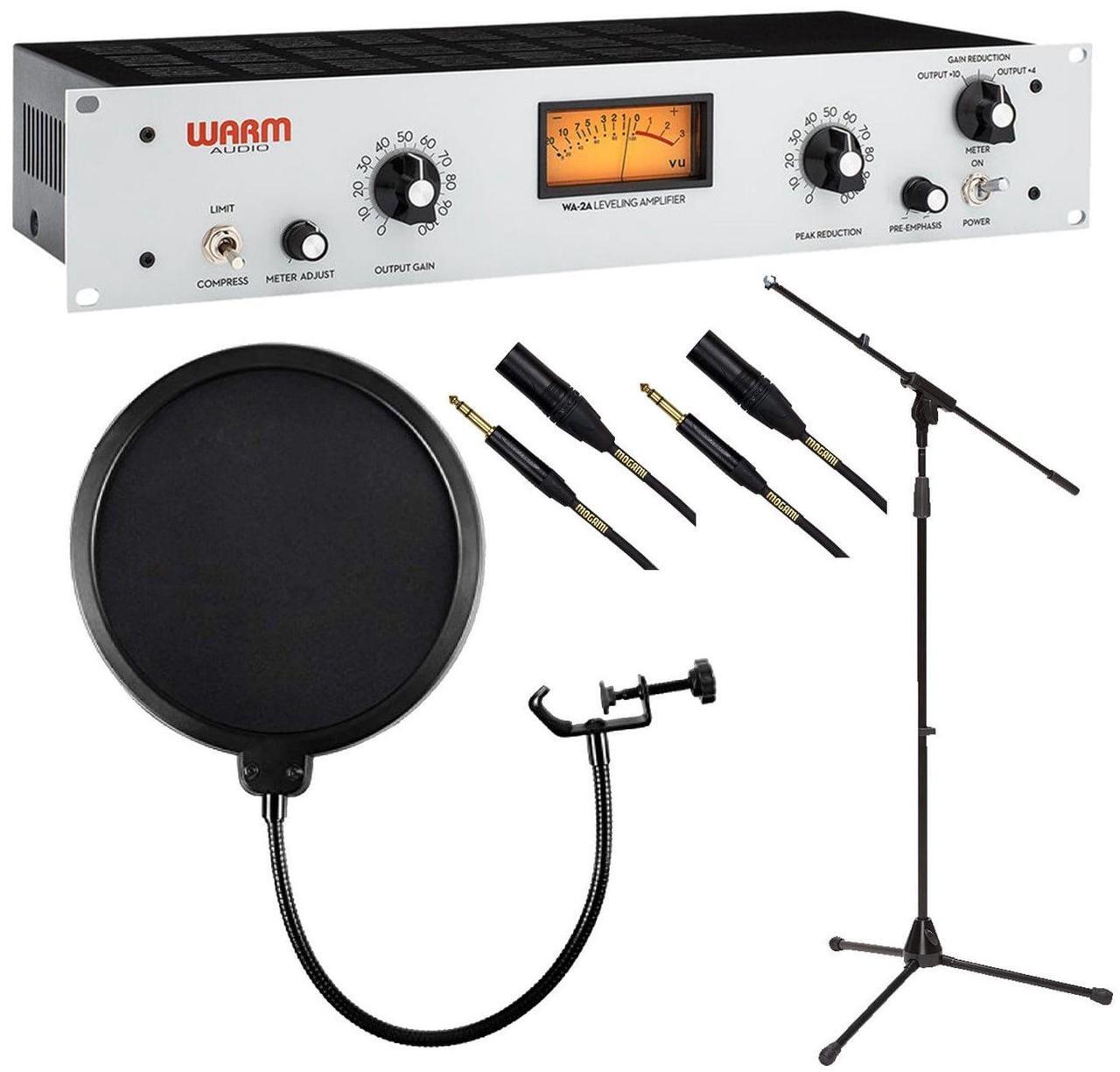 Main image of Warm Audio WA-2A Tube Optical Compressor, POP Filter, (2) Mogami XLR to 1/4, Mic Stand Bundle