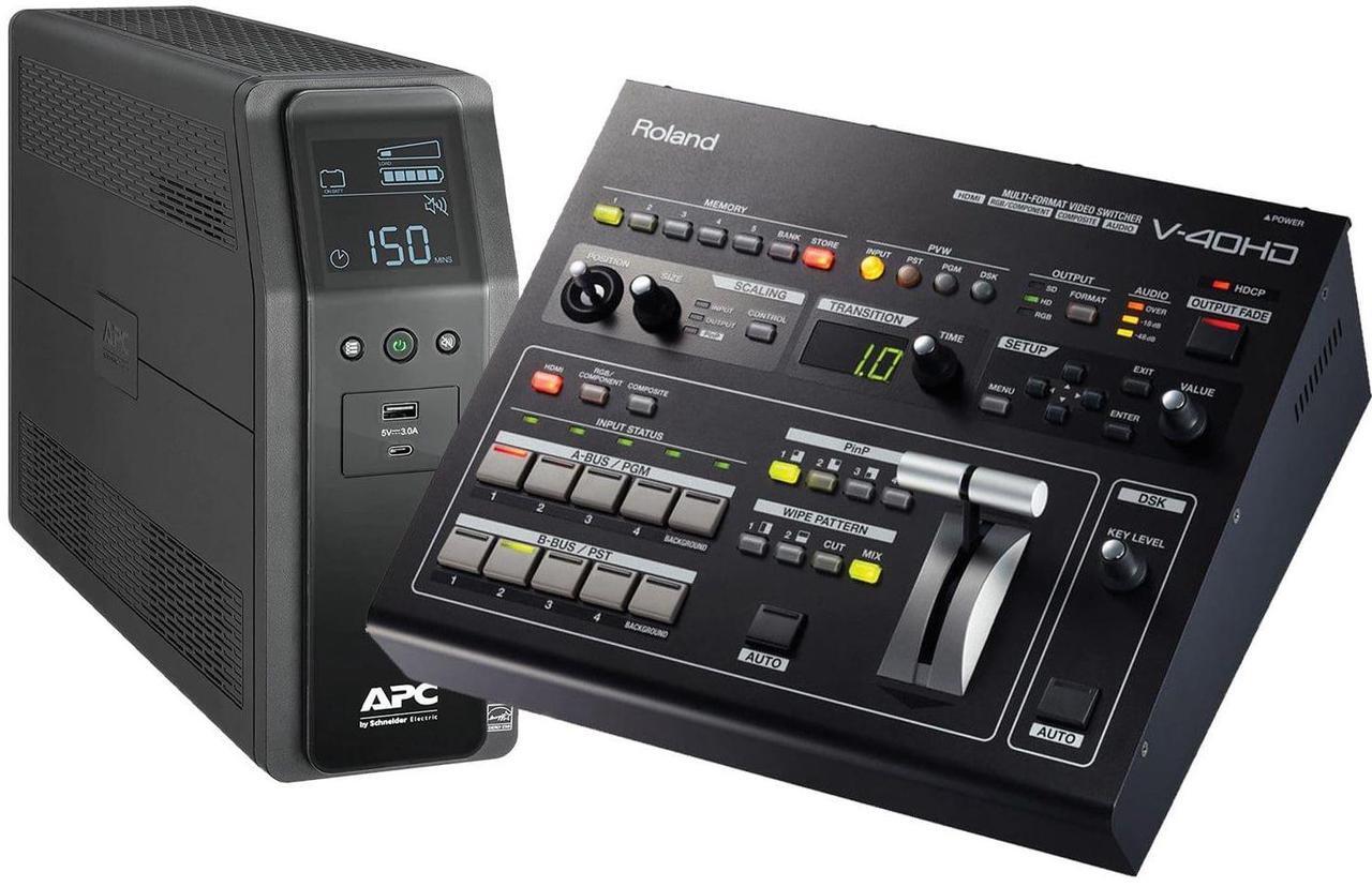 Main image of Roland V-40HD Multi-Format Video Switcher, APC BR1500MS2 Back-UPS Bundle