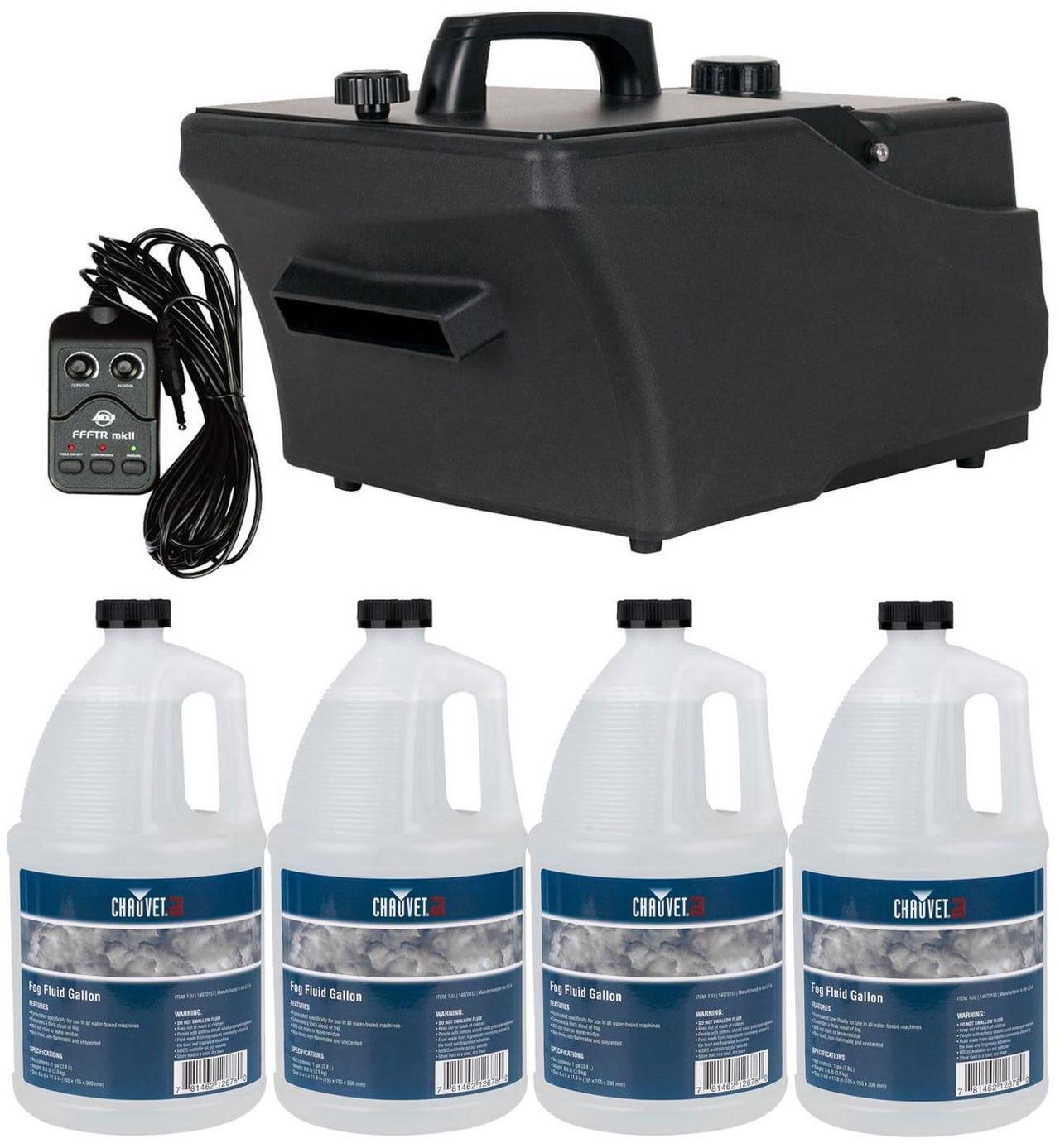 Main image of American DJ Entour Chill Low-Lying Fog with Remote, (4) Fog Fluid Gallon Bundle