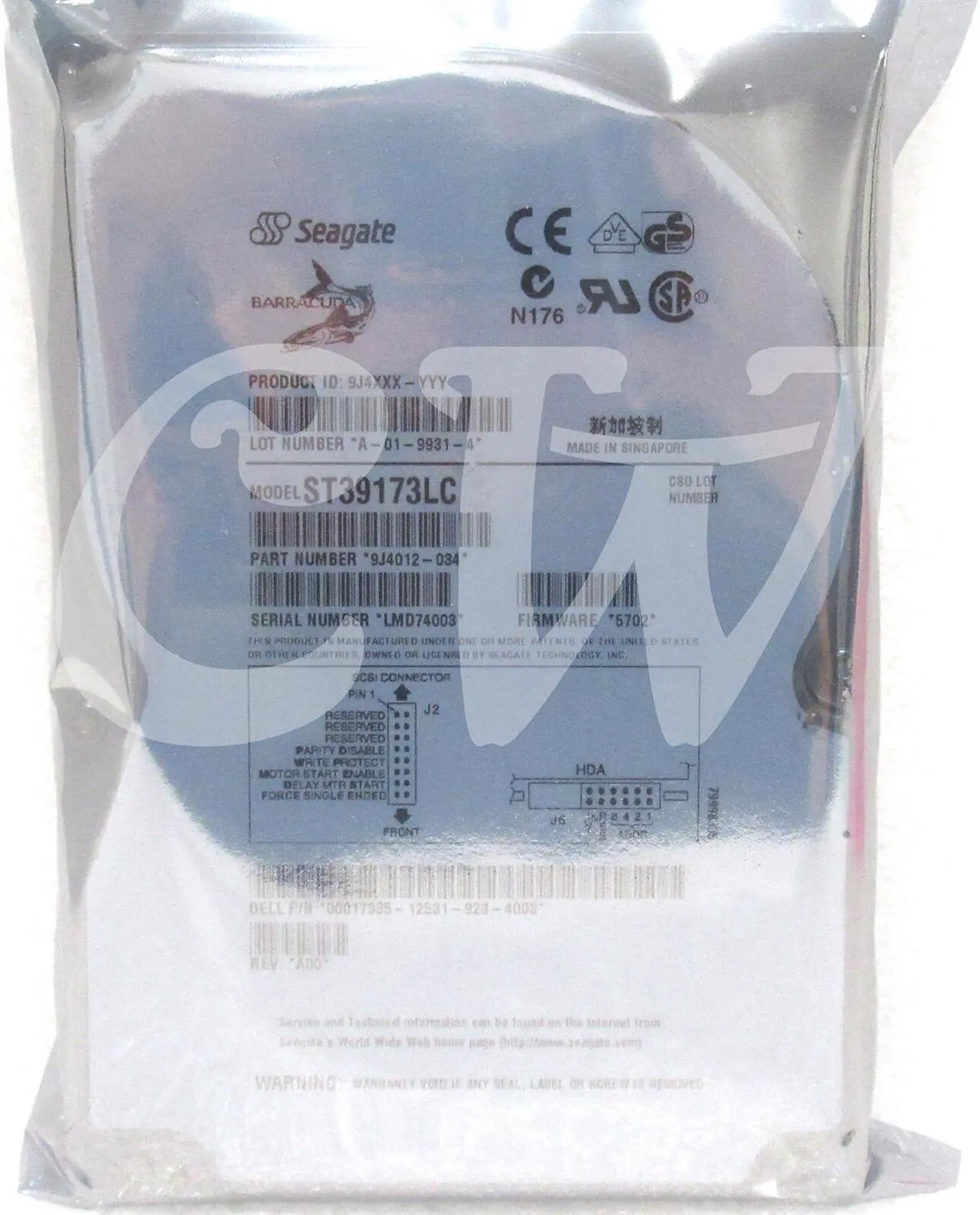 Main image of ST39173LC Seagate 9LP 9.1GB 7.2K Ultra2 Wide SCSI 80-Pin 512KB 3.5in Hard Drive