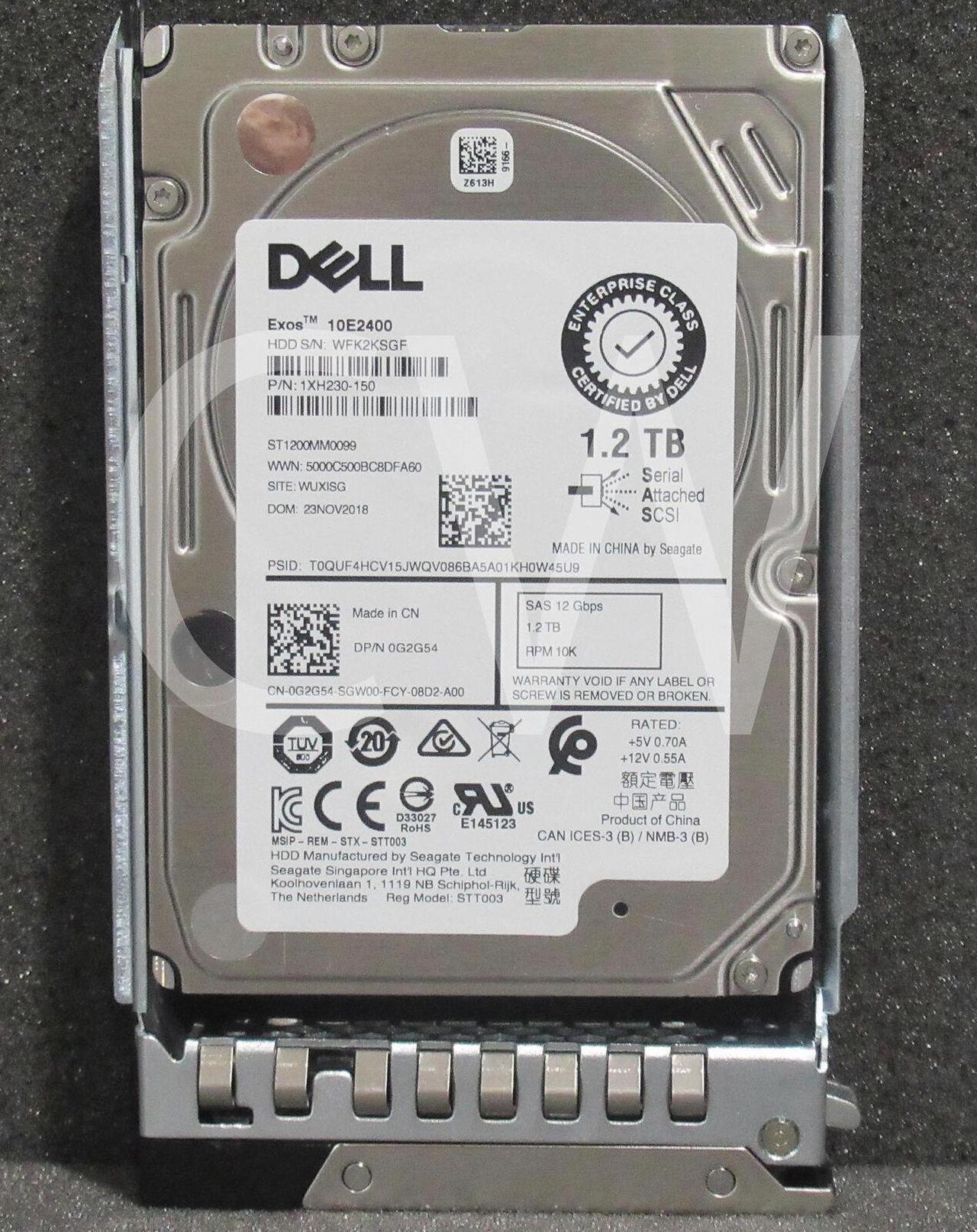 Alt view image 3 of 4 - LOT OF 10-Dell EXOS G2G54 ST1200MM0099 1.2TB 10KRPM 12Gbps 2.5"SAS HDD HardDrive