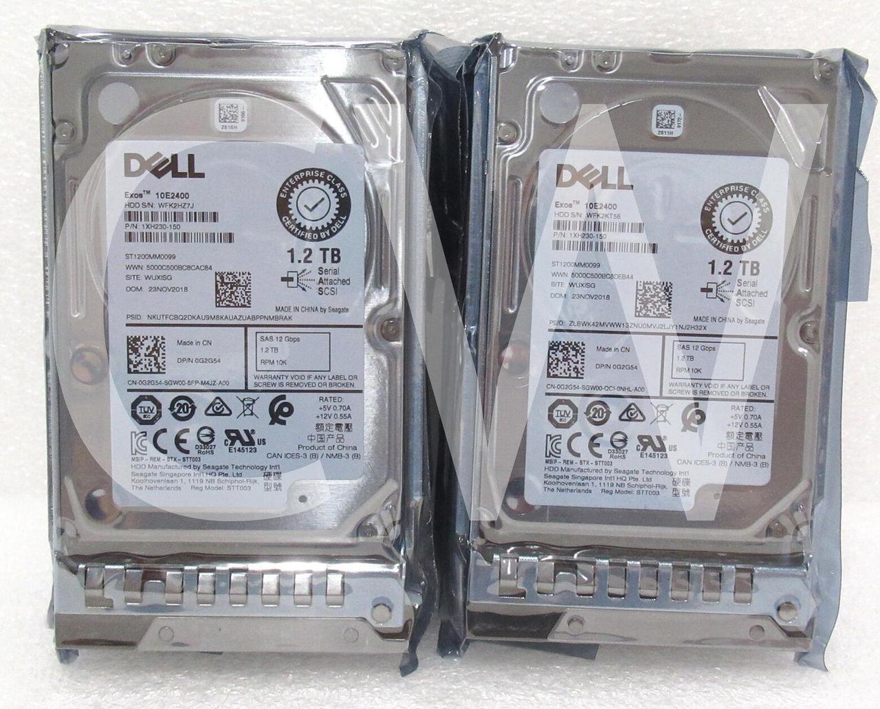 Main image of LOT OF 10-Dell EXOS G2G54 ST1200MM0099 1.2TB 10KRPM 12Gbps 2.5"SAS HDD HardDrive