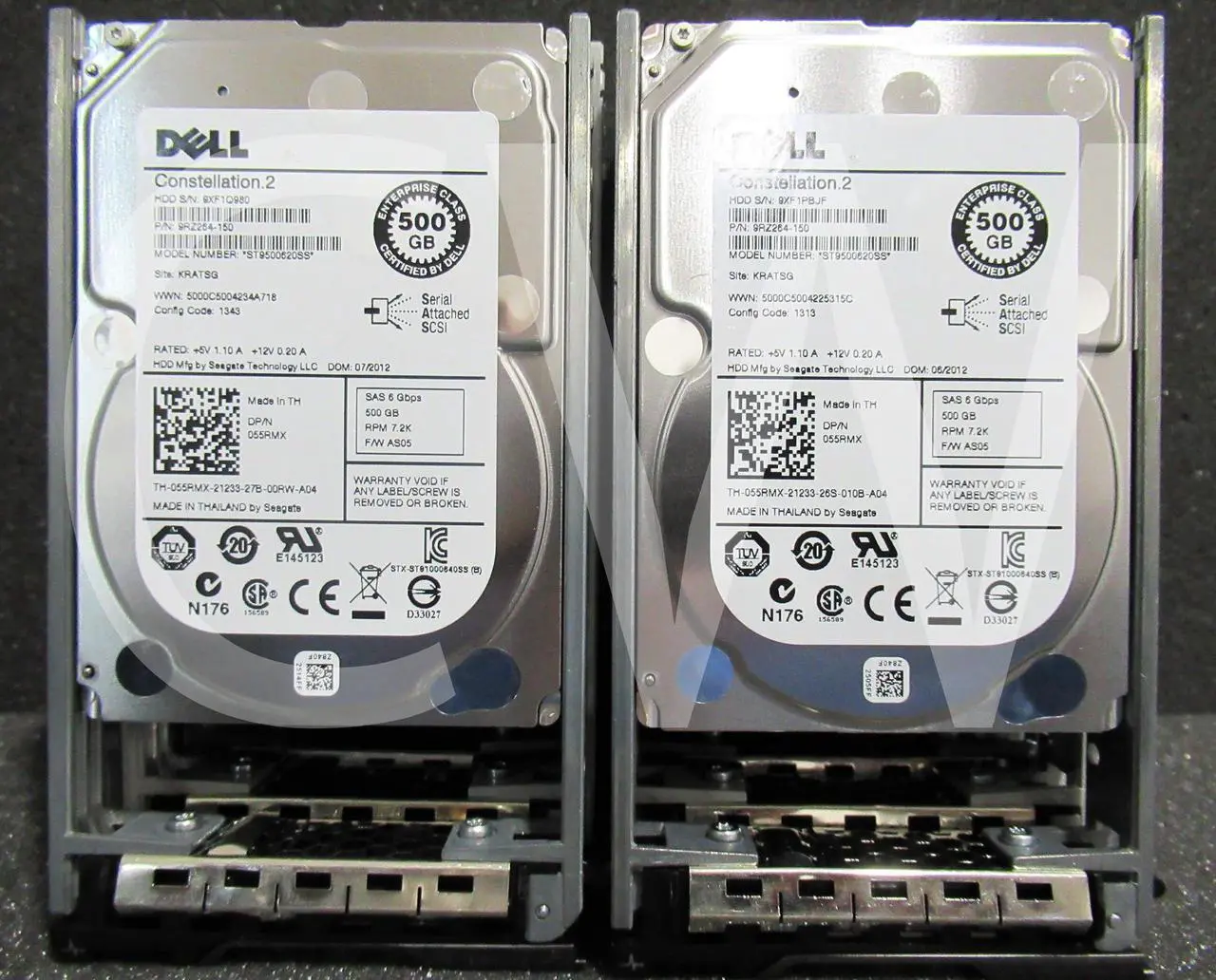 Main image of LOT OF 10 - Dell 55RMX ST9500620SS 500GB 7.2K RPM 6Gb/s 2.5" SAS HDD Hard Drive