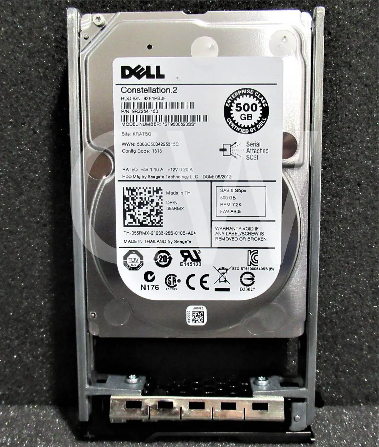 Alt view image 4 of 4 - LOT OF 10 - Dell 55RMX ST9500620SS 500GB 7.2K RPM 6Gb/s 2.5" SAS HDD Hard Drive