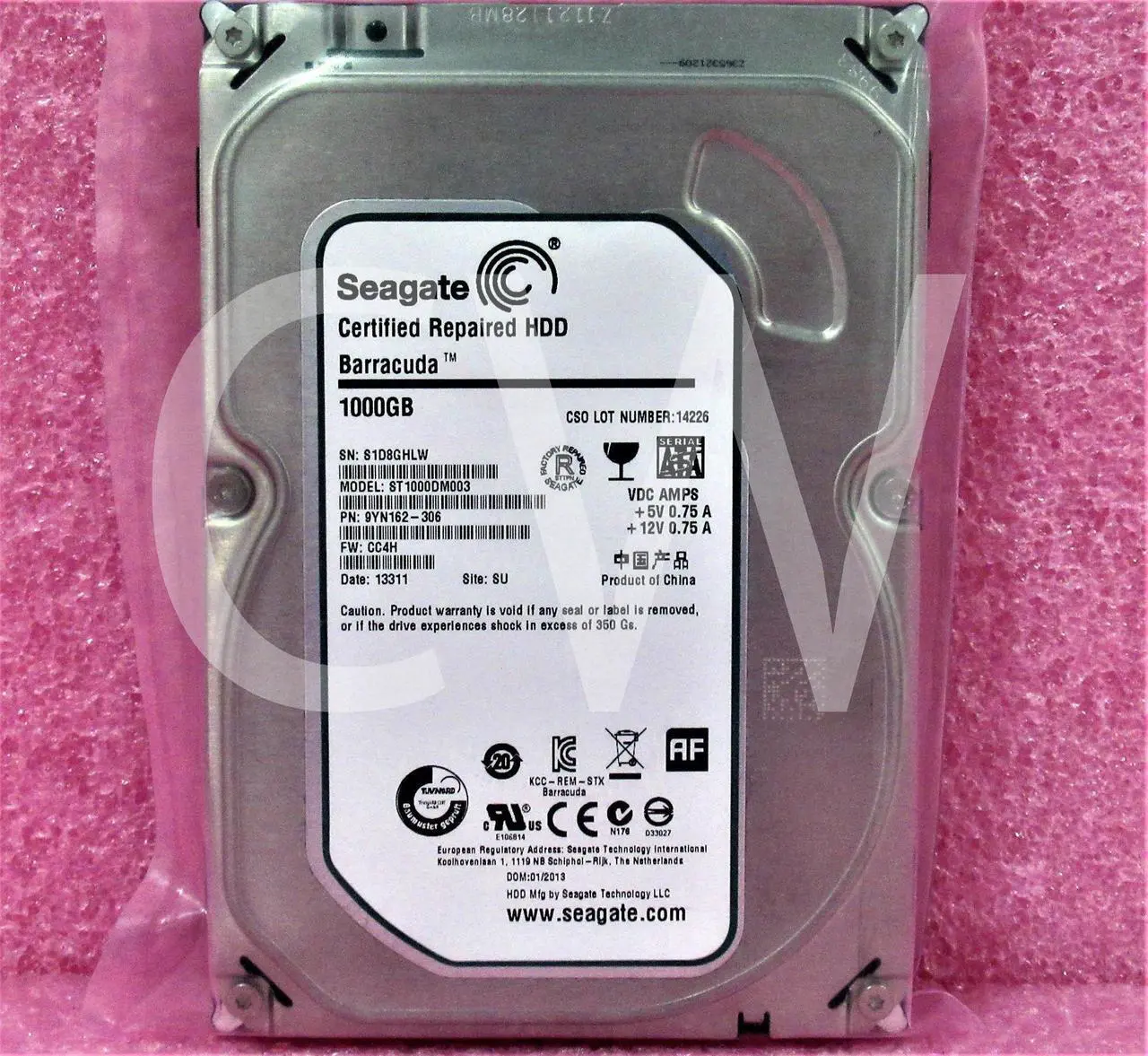 Main image of ST1000DM003 Seagate 9YN162 1TB 7.2K RPM 6Gb/s 3.5" SATA DESKTOP HDD Hard Drive