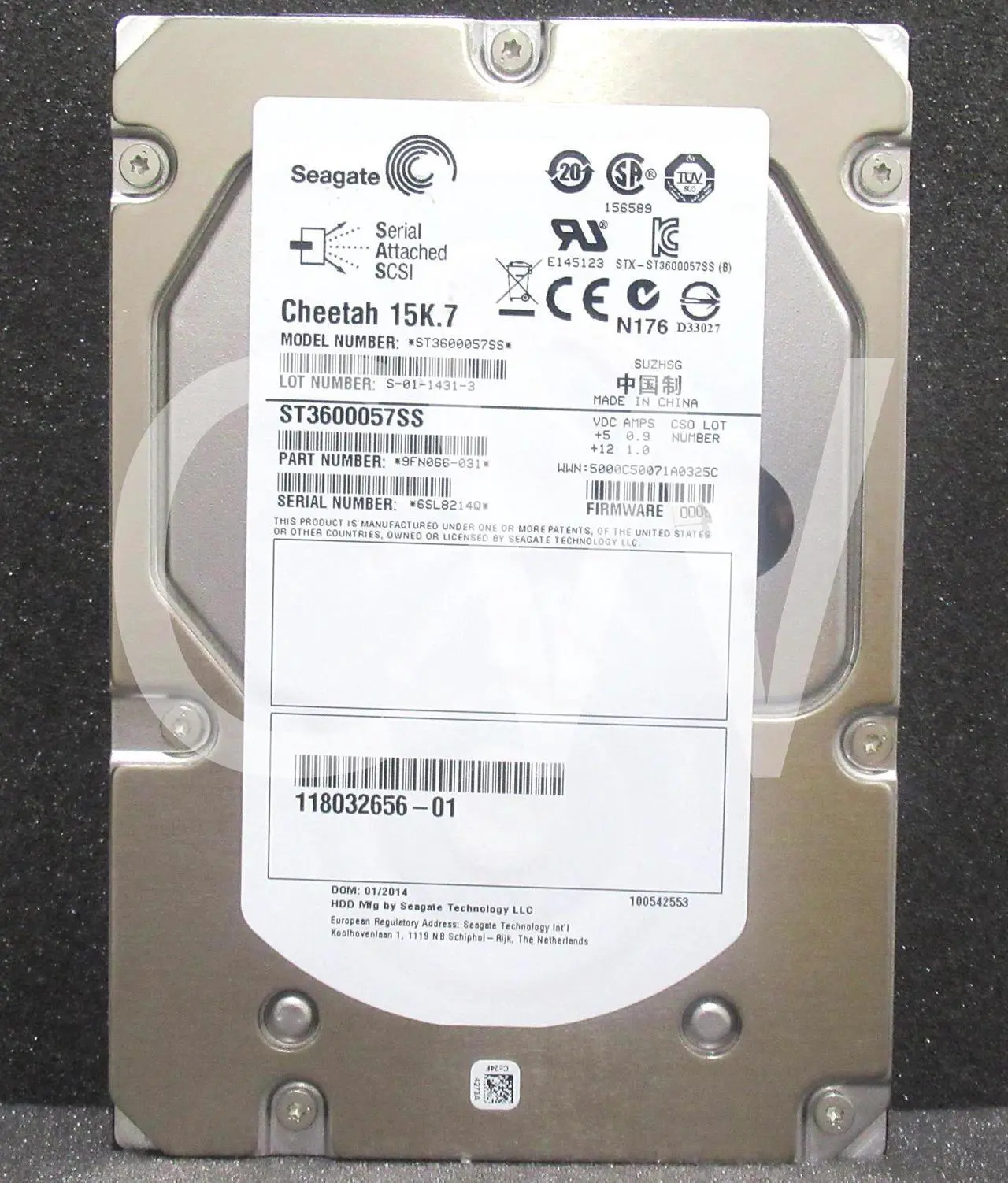 Alt view image 2 of 2 - Seagate ST3600057SS 9FN066-031 600GB 15K RPM 6Gb/s 3.5" SAS HDD Hard Drive