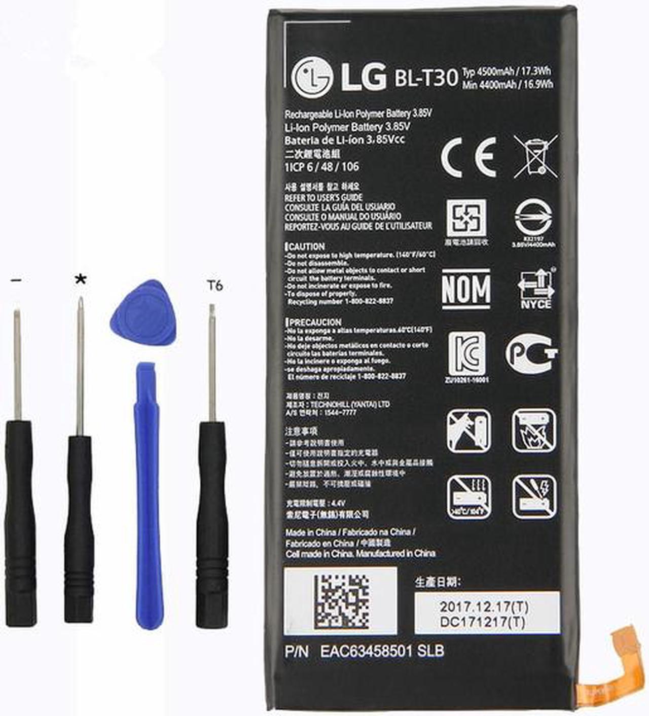 LG X Power 2 Internal Replacement Battery with tools, L64VL L63BL M320F M320N M322 M320DSN, BL-T30, 4500mAh