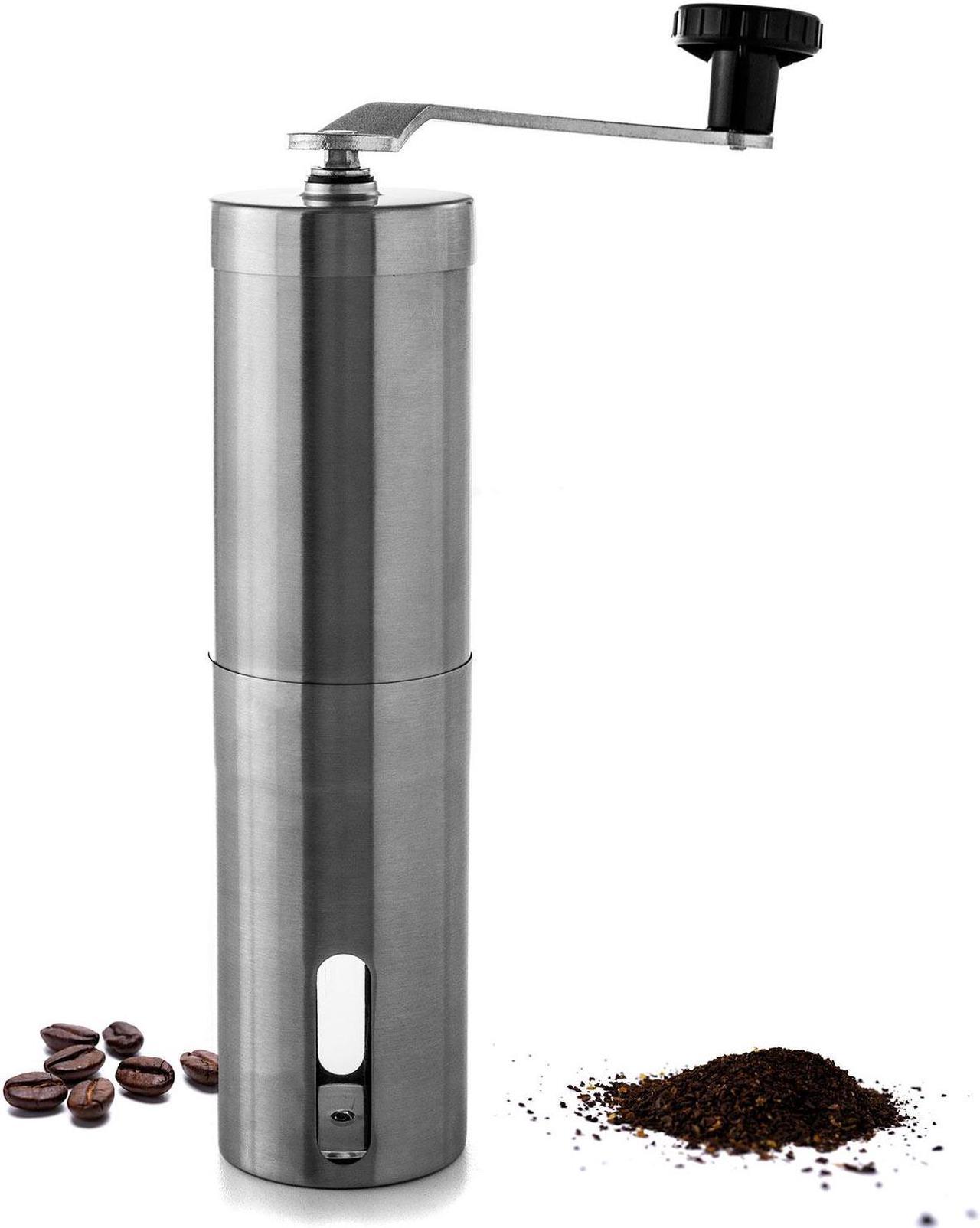 Stainless Steel Manual Coffee Grinder, Adjustable Conical Ceramic Burr Grinder for Precision Brewing Every Time - Perfect for Home, Office, or Travel