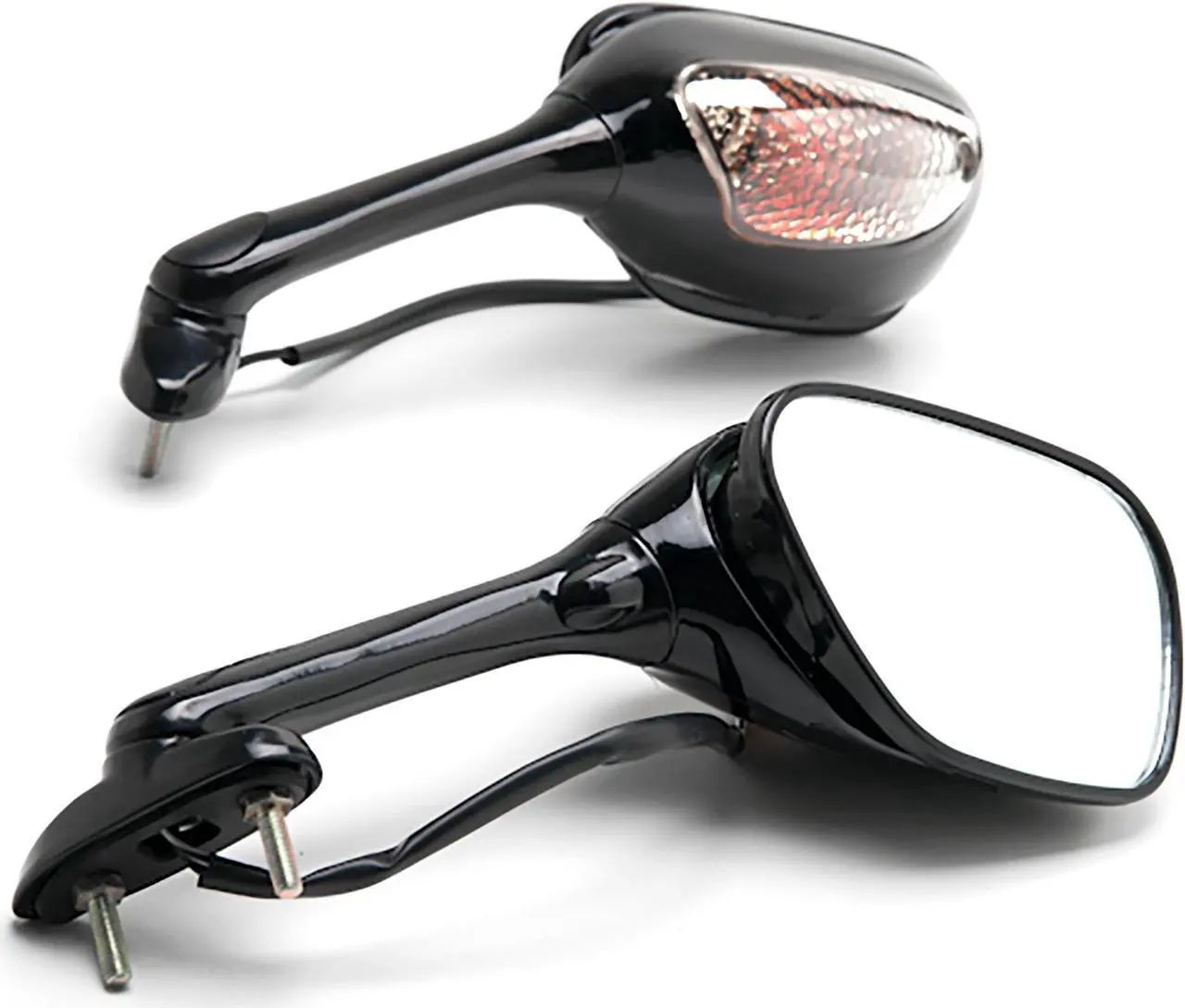 Main image of Black Motorcycle Mirrors Turn Signals Left & Right Compatible with 2006-2009 Suzuki GSXR 750 / GSX-R750