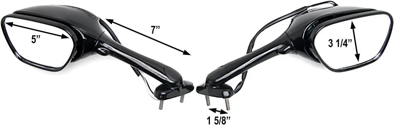 Alt view image 2 of 3 - Black Motorcycle Mirrors Turn Signals Left & Right Compatible with 2006-2009 Suzuki GSXR 750 / GSX-R750