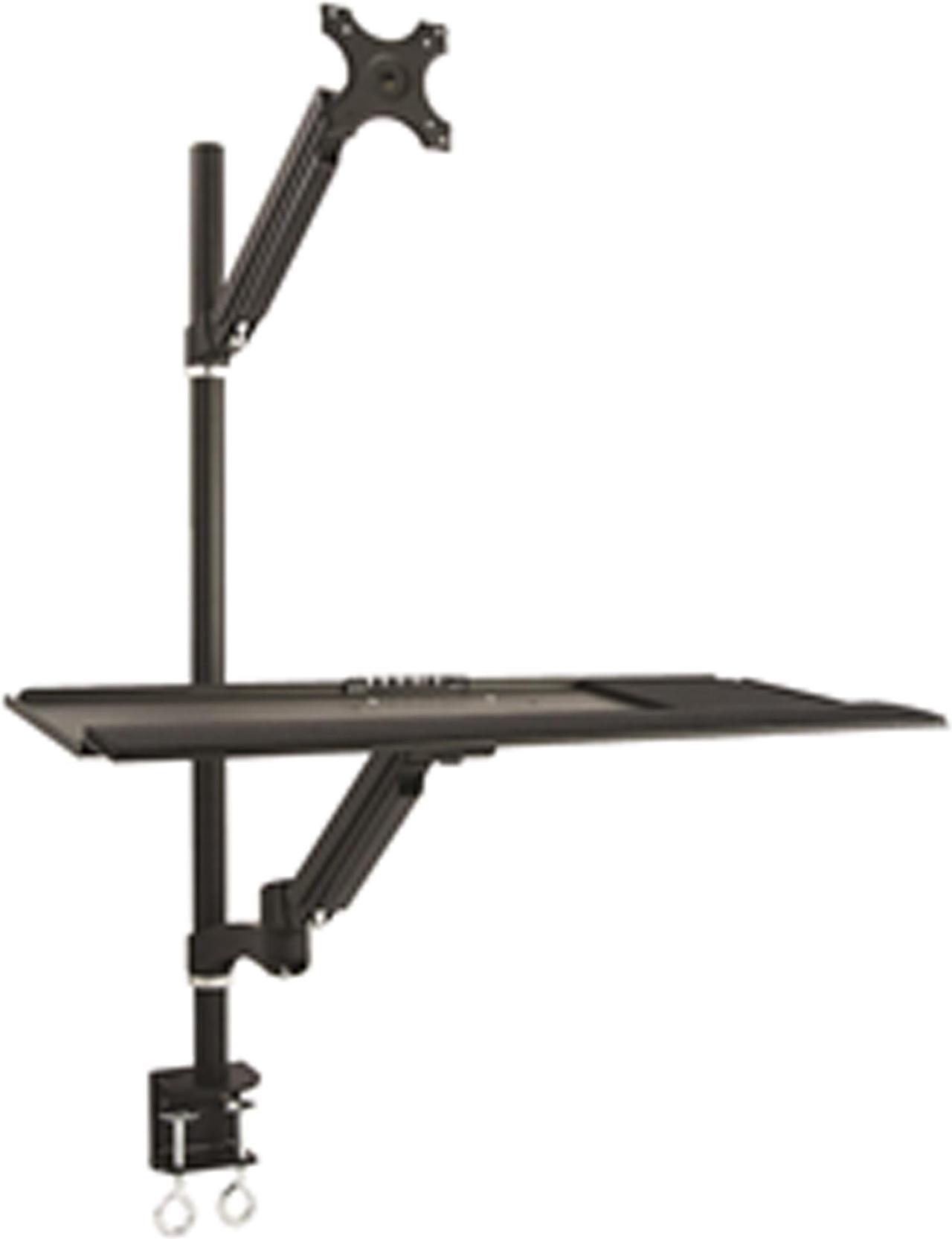 TygerClaw TYDS10019BLK SINGLE Extending Arms Monitor Desk / Sit-stand Workstation