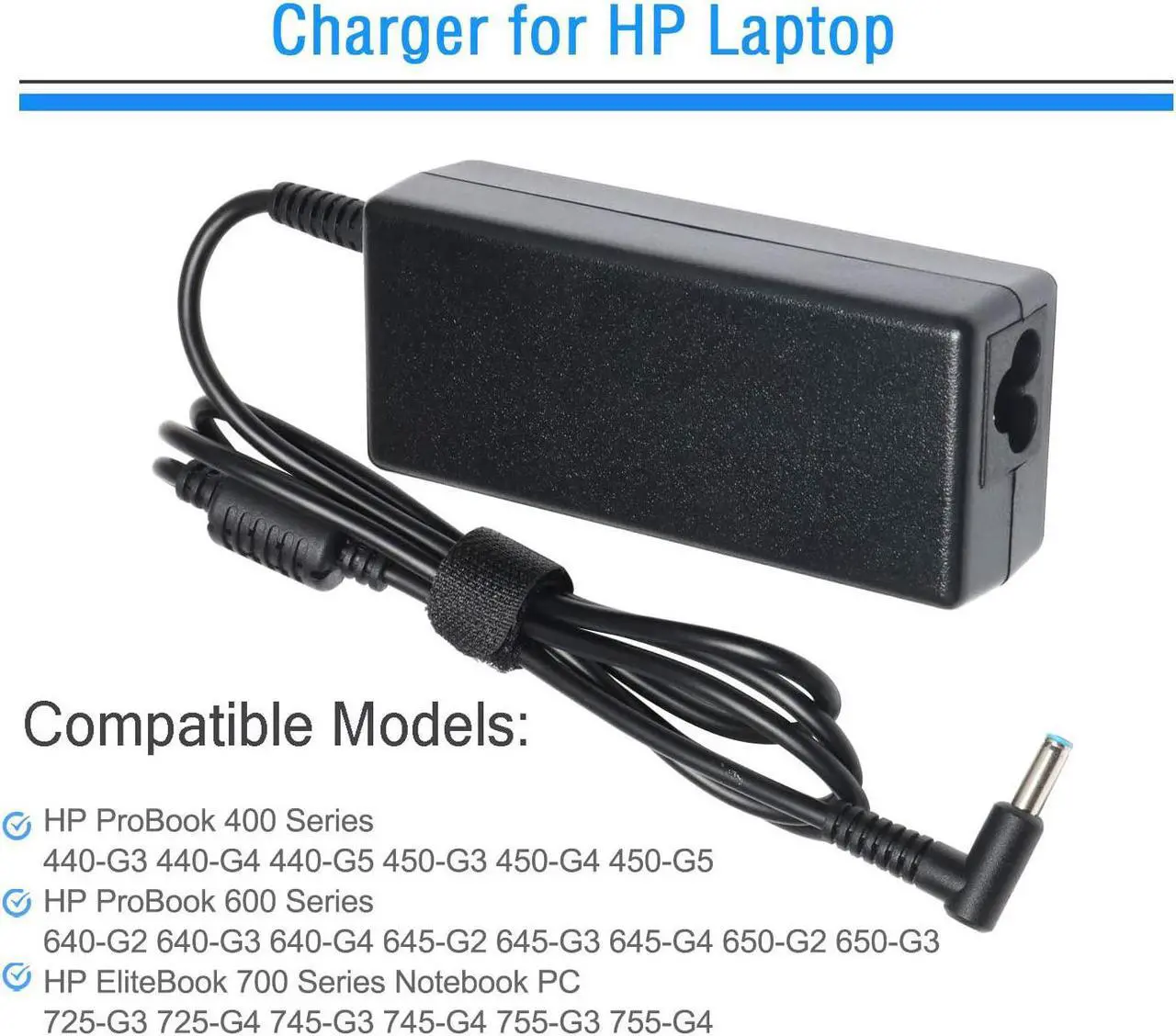 Alt view image 3 of 7 - 19.5V 3.33A AC Adapter Charger for HP Elitebook 850-G3 840-G3 820-G3 745-G3 725-G3 755-G3 840-G4 820-G4 850-G4 Probook 640 650 G2 430 440 450 G3 G4 HP 15-F009WM 15-F023WM Power Supply Cord