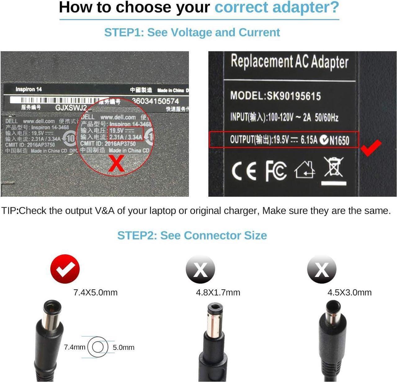 Alt view image 7 of 7 - 120W 19.5V 6.15A Laptop Adapter Charger Replace for HP Envy DV6 DV4 DV7 DV6-7300 DV4-5300 DV7-7000 DV7-7300 HP EliteBook 8460W 8560W ADP-120MH Power Supply Cord