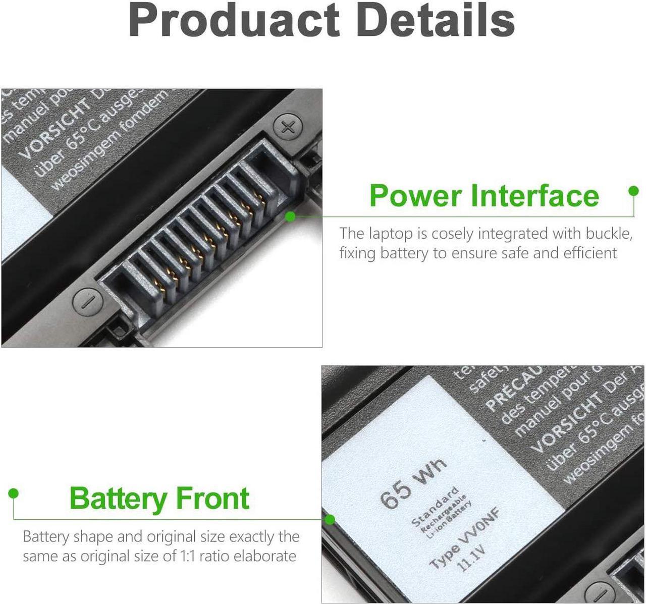 Alt view image 5 of 7 - LQM New VV0NF Laptop Battery for Dell Latitude E5540 E5440 0M7T5F F49WX NVWGM 0K8HC 1N9C0 7W6K0 CXF66 WGCW6 [11.1V 65Wh]