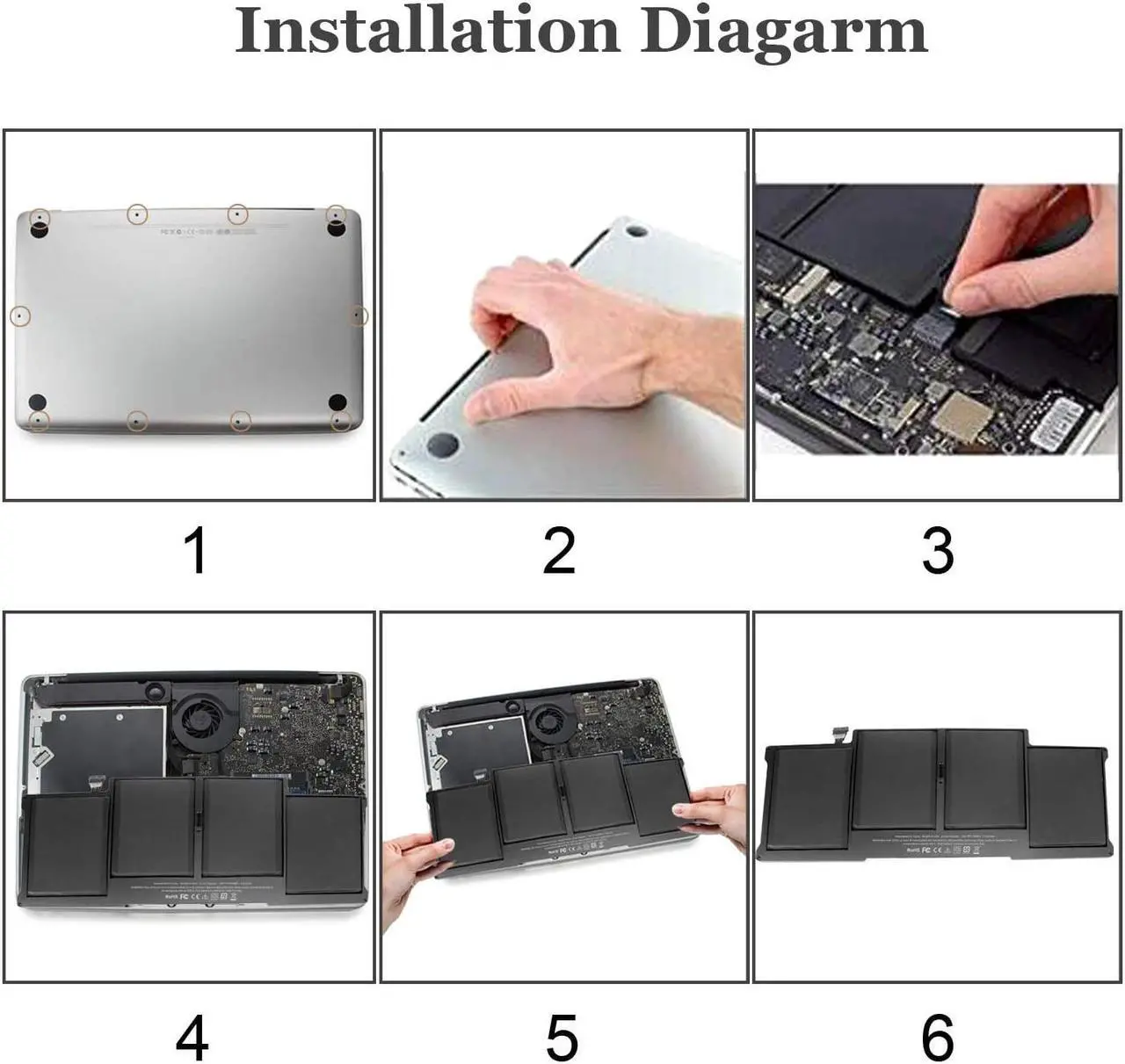 Alt view image 5 of 7 - A1466 A1496 A1405 Replacement Battery for MacBook Air 2017, Early 2015 Early 2014, Mid 2013 Mid 2012 Mid 2011, Late 2010 Fits A1396 A1405 A1496 A1377
