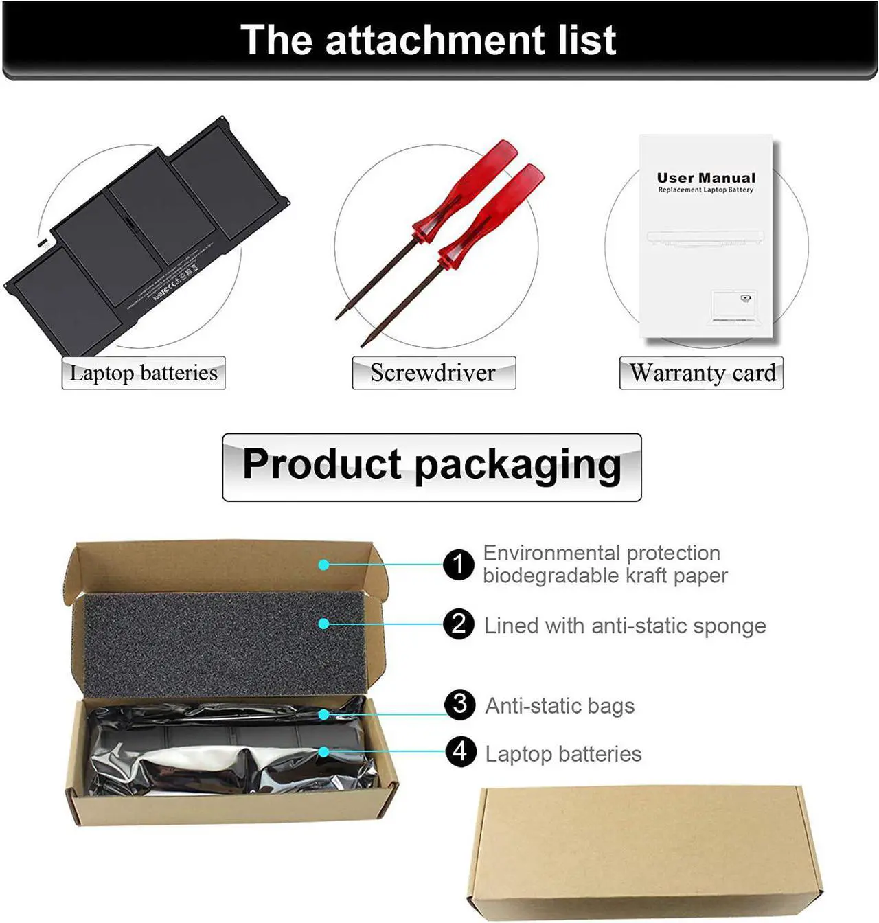 Alt view image 6 of 7 - A1466 A1496 A1405 Replacement Battery for MacBook Air 2017, Early 2015 Early 2014, Mid 2013 Mid 2012 Mid 2011, Late 2010 Fits A1396 A1405 A1496 A1377