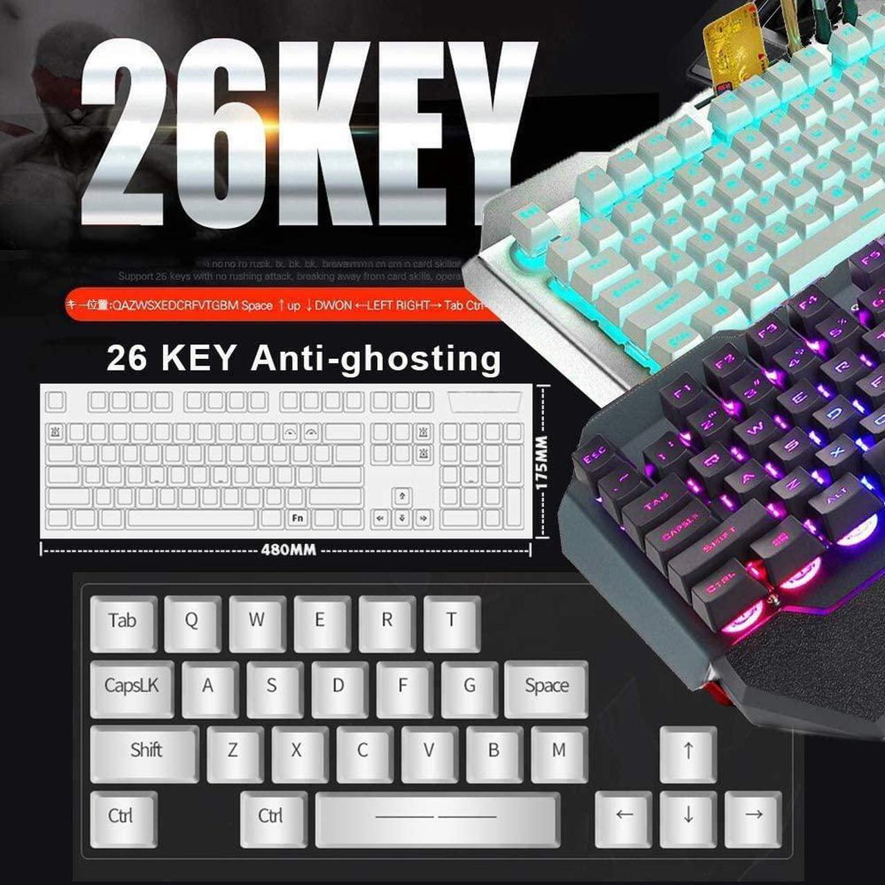 Alt view image 5 of 7 - Wireless Gaming Keyboard and Mouse Combo with Rainbow LED Backlit Rechargeable 4800mAh Battery Metal Panel Mechanical Ergonomic Waterproof Dustproof 7Color Mute Mice for Computer PC Mac Gamer (Purple)