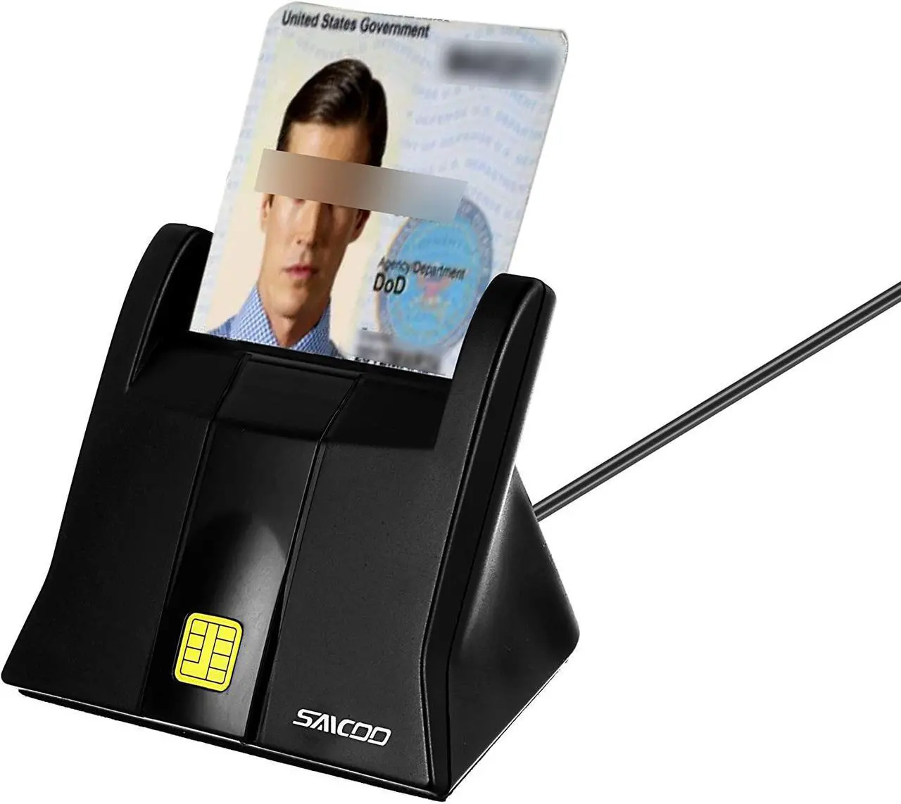 Alt view image 2 of 4 - Saicoo DOD Military USB Common Access CAC Smart Card Reader, Compatible with Mac Os, Win (Vertical Version)