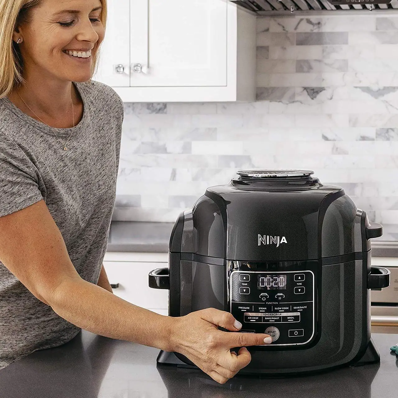Alt view image 5 of 8 - Ninja OP305 Foodi 6.5 Quart TenderCrisp Pressure Cooker - Black/Gray