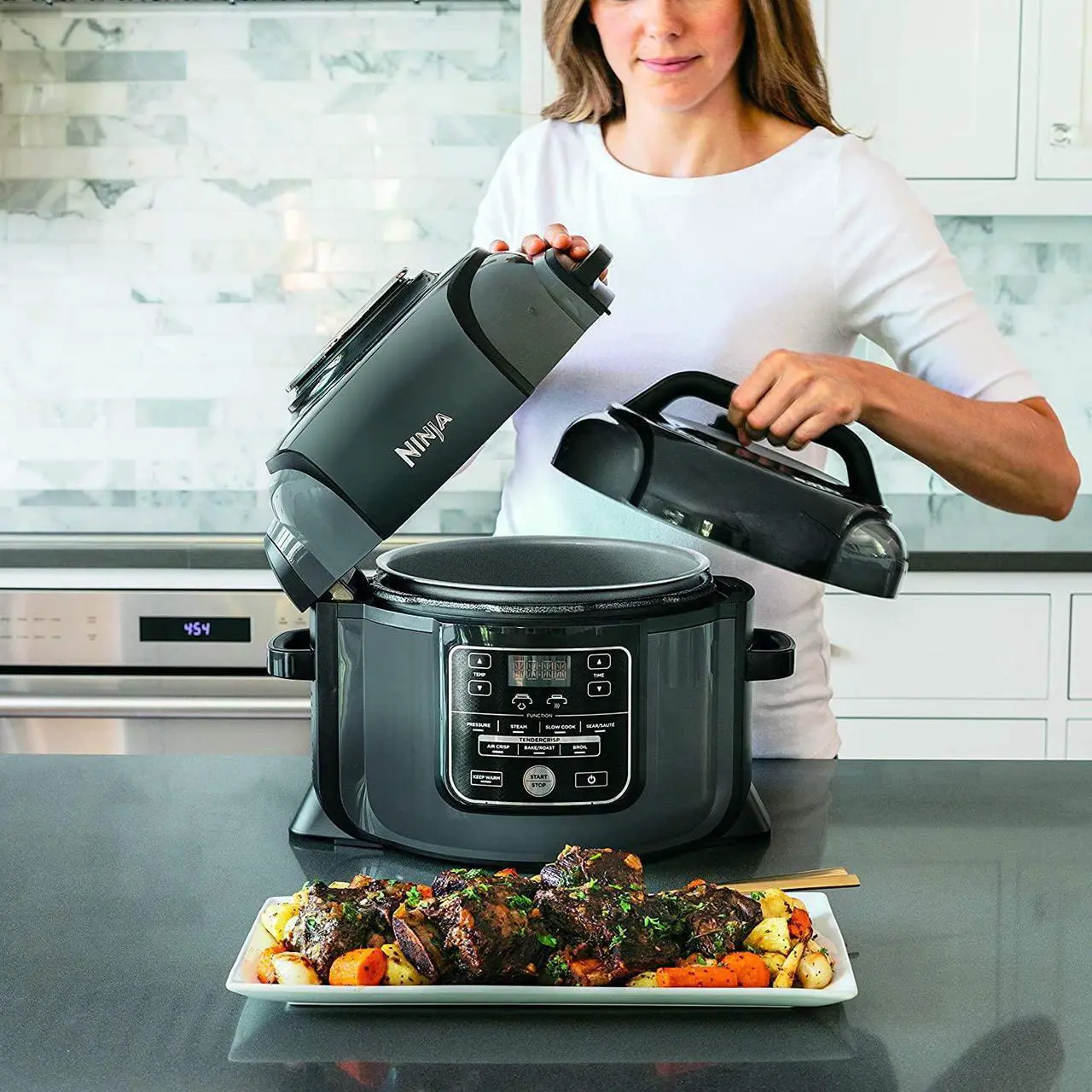 Alt view image 8 of 8 - Ninja OP305 Foodi 6.5 Quart TenderCrisp Pressure Cooker - Black/Gray