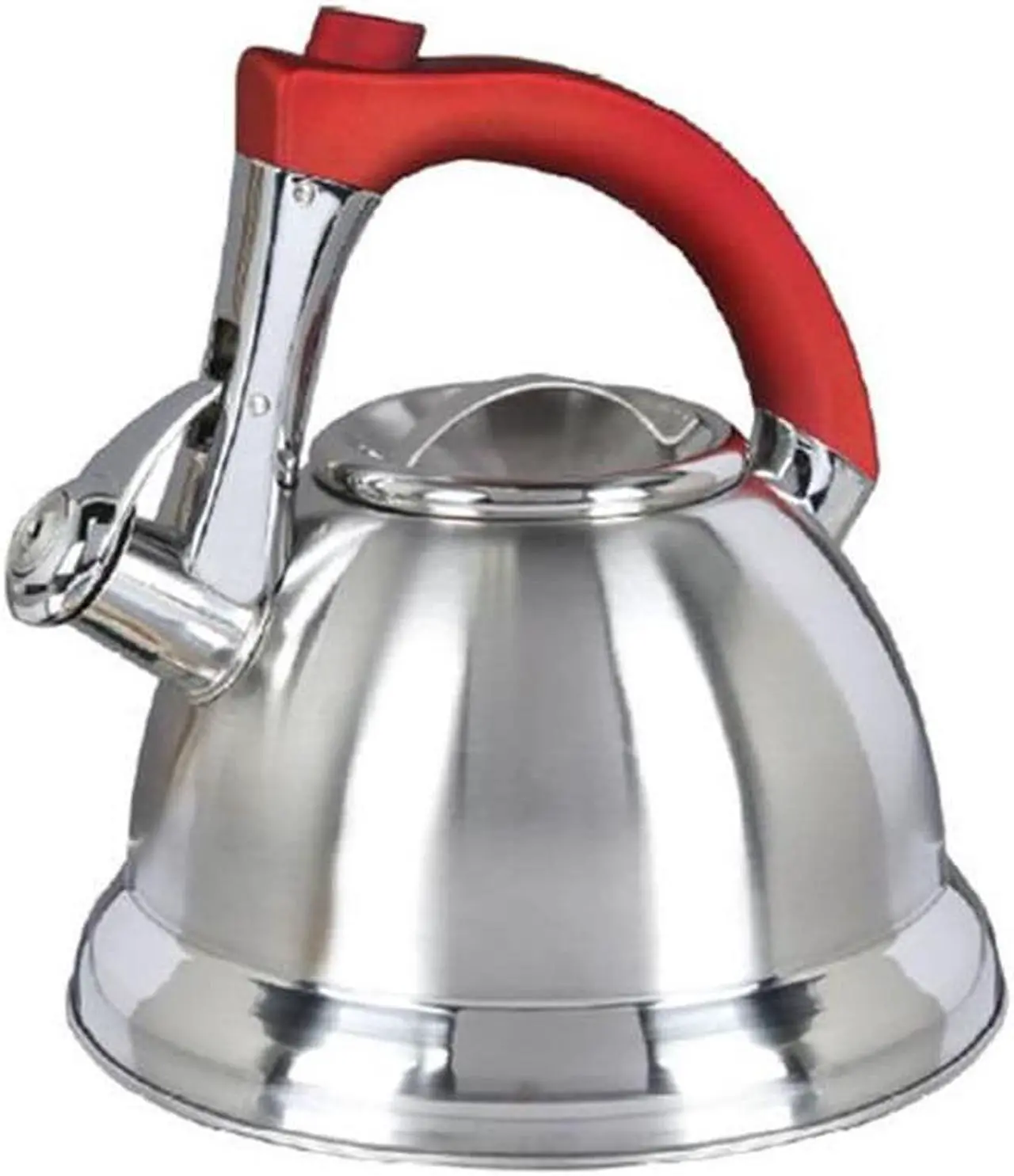 Alt view image 2 of 4 - Mr. Coffee 63017.02 Mr. Collinsbroke 2.4 Qt. Stainless Steel Tea Kettle with Red Handle