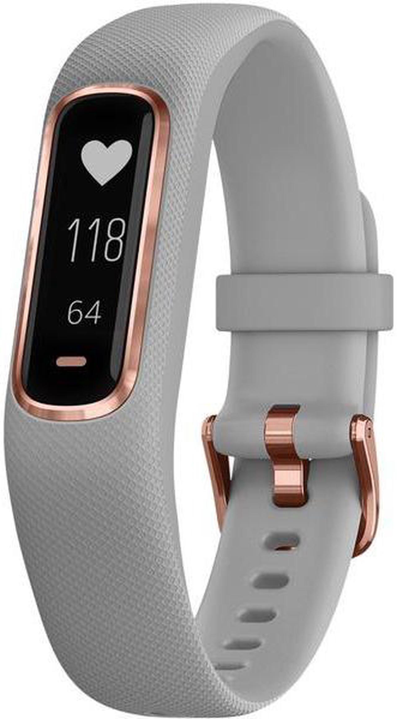 Alt view image 15 of 20 - Garmin Vivosmart 4 Gray with Rose Gold Hardware Small/Medium Size (010-01995-12)