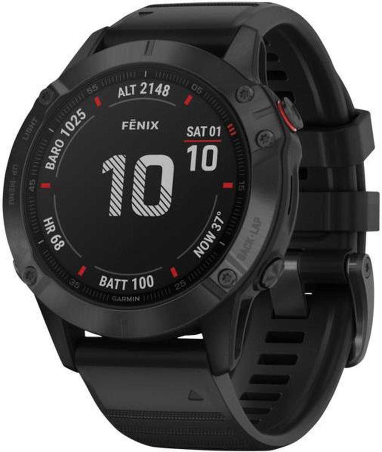 Alt view image 7 of 20 - Garmin Fenix 6 Pro, Premium Multisport GPS Watch, -Black with Black Band - (010-02158-01)