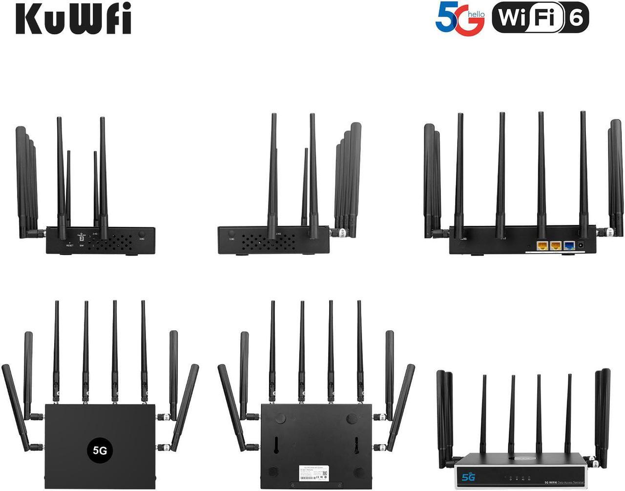 Alt view image 2 of 7 - KuWFi 5G Router with SIM Card Slot, Dual Band 1800Mbps WiFi-6 Wireless Routers Modem Support Hybrid MESH+ Networking for 5G/4G LTE Internet Network