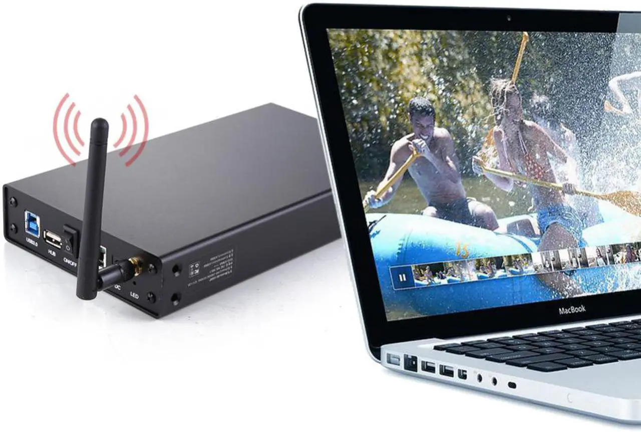 Alt view image 3 of 7 - KuWfi U35WF USB3.0 Wireless Hard Drive Case with wifi hdd enclosure 3.5" Wireless Repeater WiFi Storage WIFI hard disk box RJ45