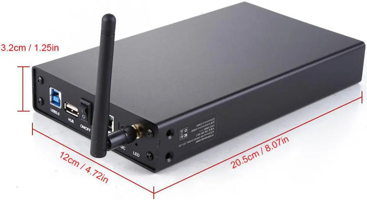 Alt view image 4 of 7 - KuWfi U35WF USB3.0 Wireless Hard Drive Case with wifi hdd enclosure 3.5" Wireless Repeater WiFi Storage WIFI hard disk box RJ45