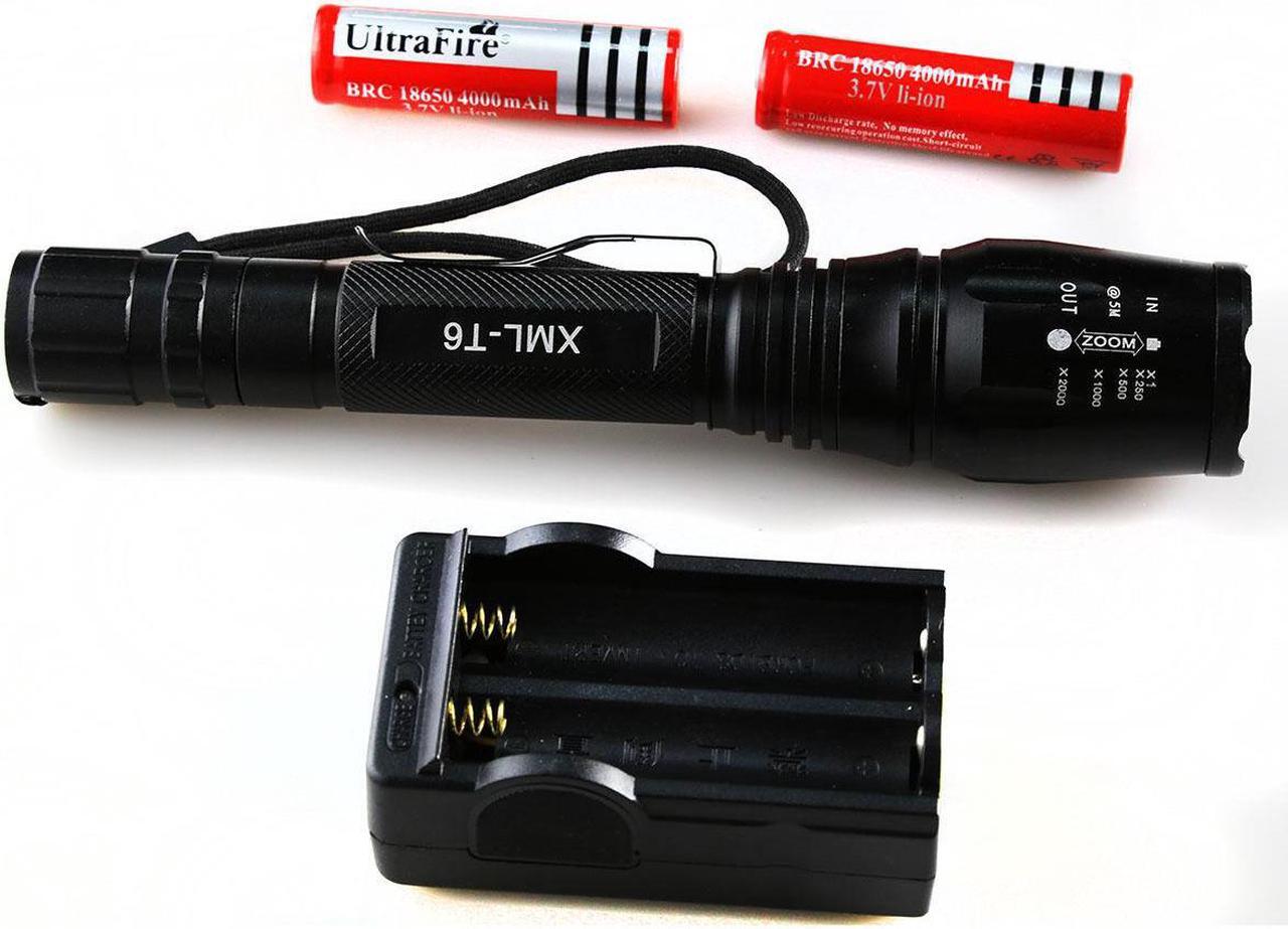 Alt view image 4 of 5 - 2X UltraFire Led Flashlight Torch 2500 Lumens Cree T6 XML+Battery And Charger