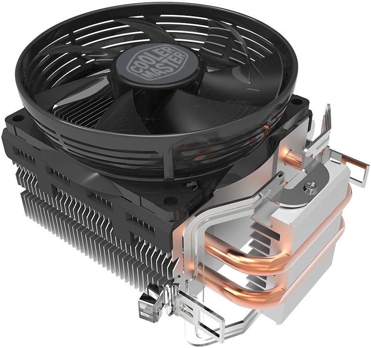 Alt view image 2 of 7 - Cooler Master Blizzard T20 (Red LED ver.) - CPU Cooler with 92mm Cone Shaped LED Cooling Fan & 2 Copper Heatpipes - For AMD Socket AM4/AM3+/AM3/AM2+/AM2/FM2+/FM2/FM1 Intel LGA 1156/1155/1151/1150/775