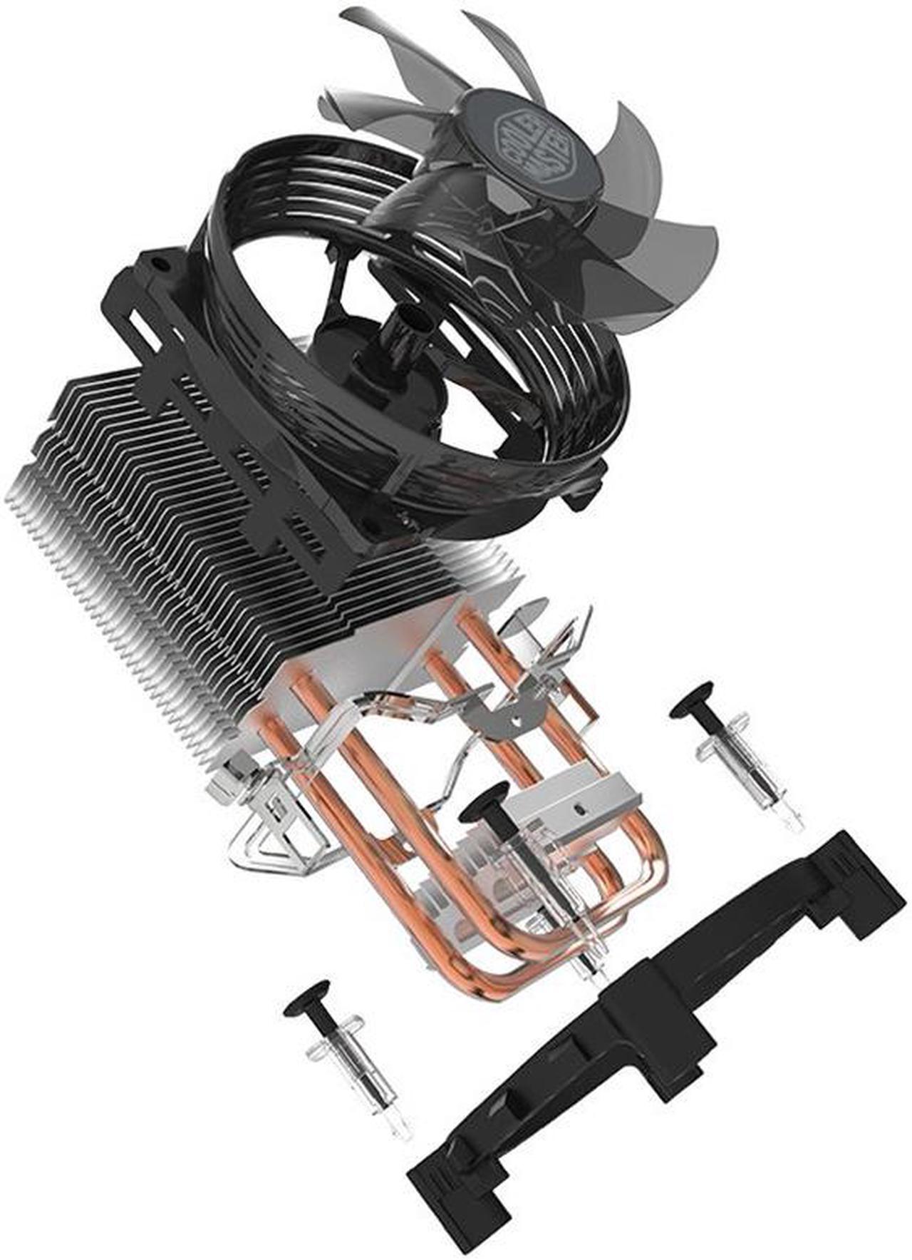 Alt view image 3 of 7 - Cooler Master Blizzard T20 (Red LED ver.) - CPU Cooler with 92mm Cone Shaped LED Cooling Fan & 2 Copper Heatpipes - For AMD Socket AM4/AM3+/AM3/AM2+/AM2/FM2+/FM2/FM1 Intel LGA 1156/1155/1151/1150/775