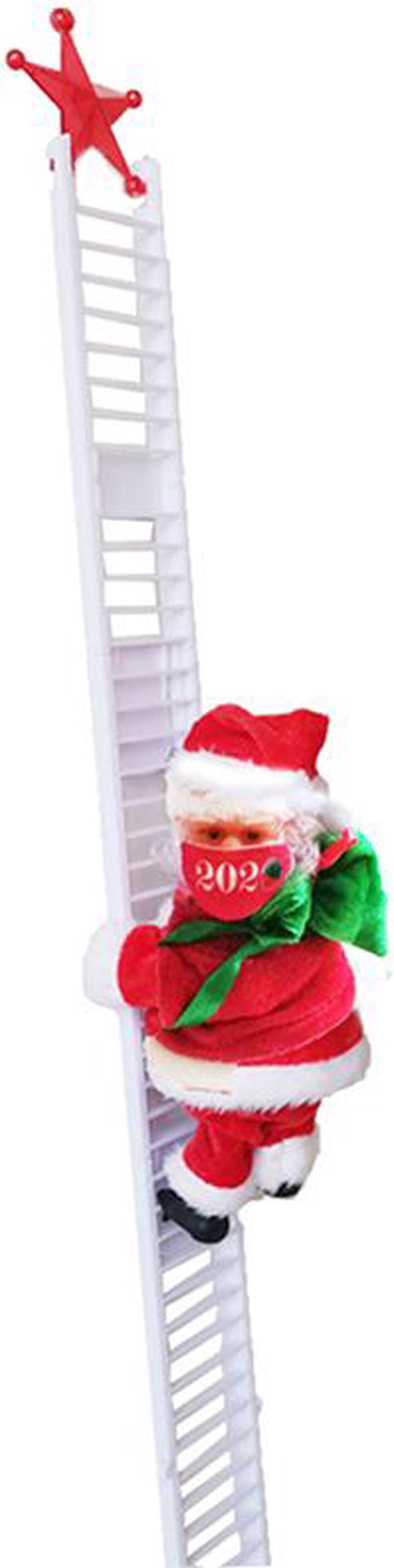 Alt view image 2 of 7 - Electric Climbing Ladder Santa Claus Christmas Figurine Ornament Xmas Party DIY Crafts Festival Navidad 2020 Gift Decorations