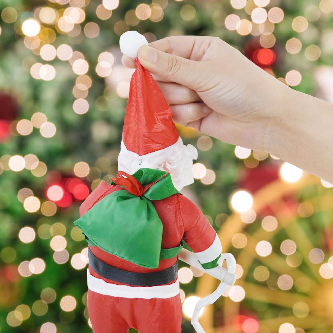 Alt view image 6 of 7 - Electric Climbing Ladder Santa Claus Christmas Figurine Ornament Xmas Party DIY Crafts Festival Navidad 2020 Gift Decorations