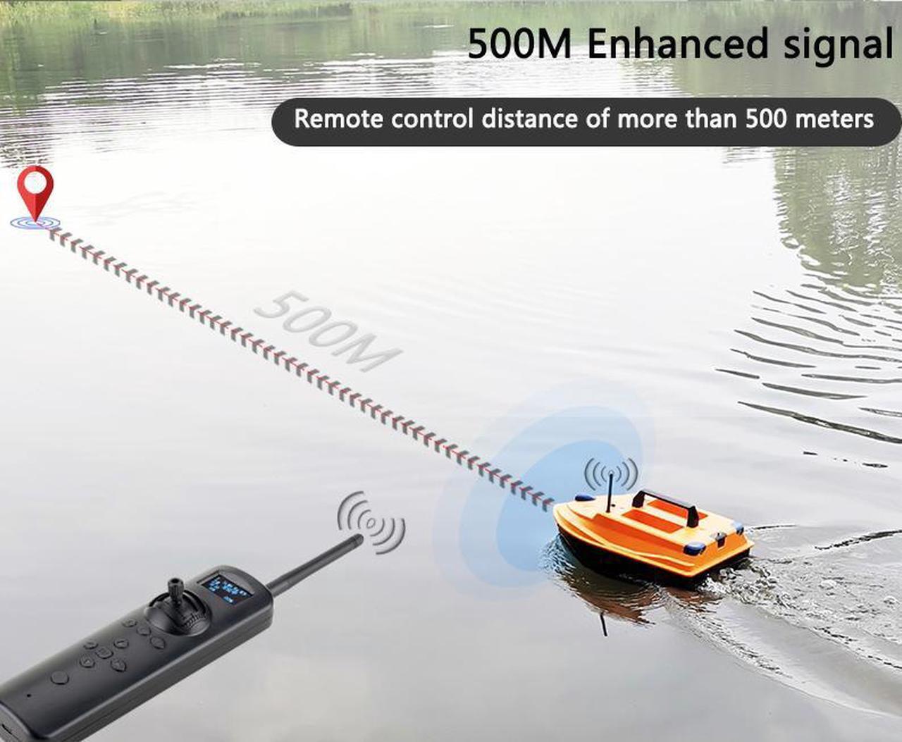Alt view image 2 of 7 - Smart RC Fishing Bait Boat 500M/0.3mi Auto Return Fish Finder Tool intelligent Auto Lure controller Fishing Boat 3KG/6.6lb Bait Fish finder dual motors 2 Bait