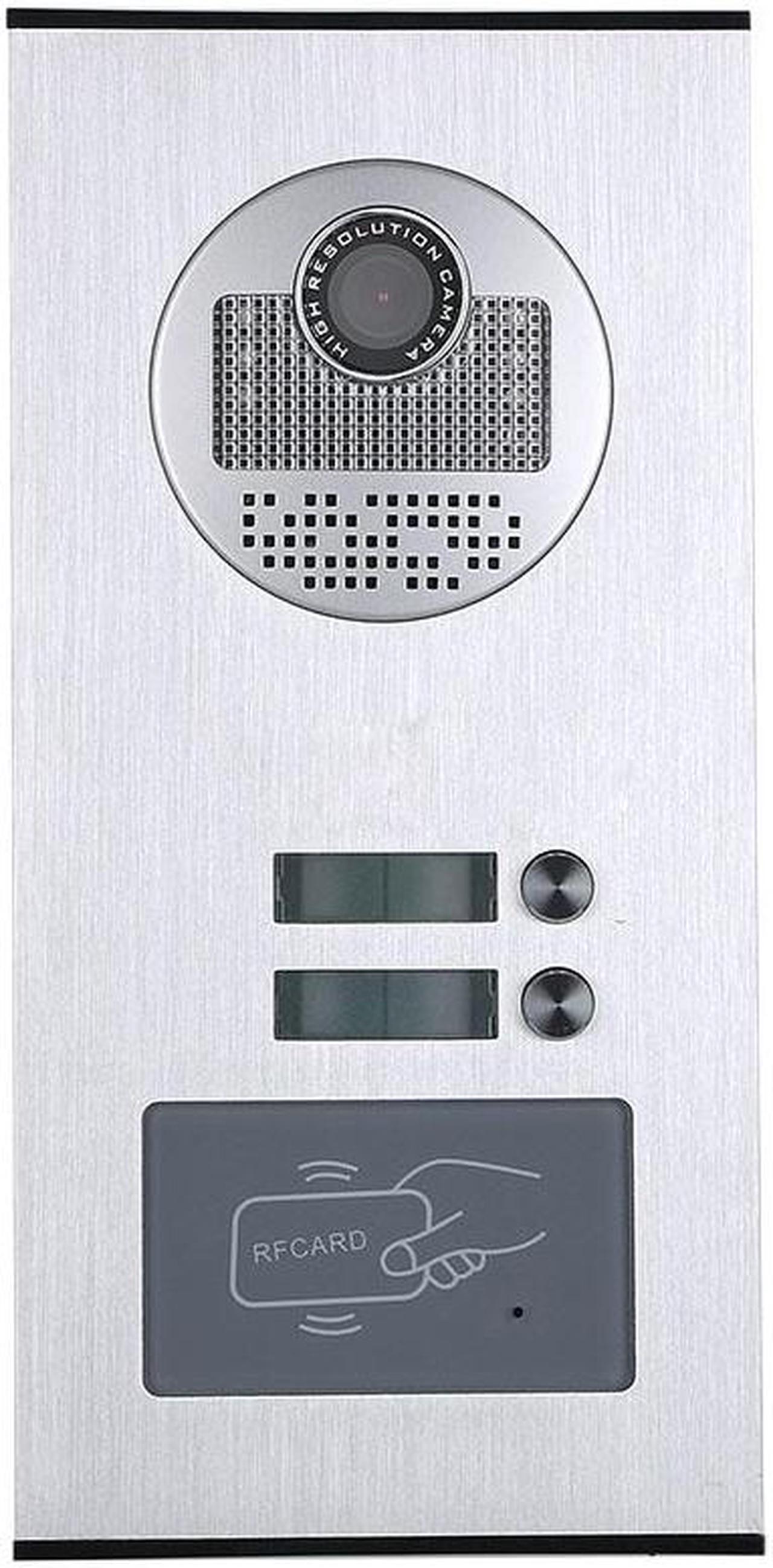 Alt view image 7 of 7 - 2 Units Apartment 2pin Wire Video Door Phone Visual Intercom Doorbell with 2x 7in TFT LCD Screen Monitor, RFID unlock Doorbell Intercom System with 1 Night Vision Door bell, 1 Doorbell + 2 Monitor