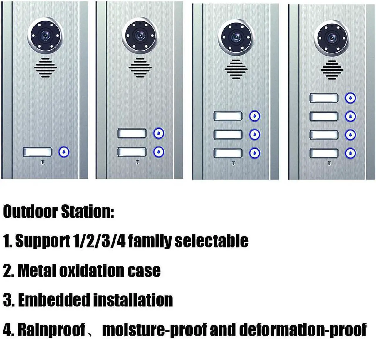 Alt view image 3 of 7 - 7inch TFT LCD Indoor Screen Monitor 2pin Wired Video Door Phone Visual Intercom Systems Doorbell Kit for Villa home 1 Units Apartment Door Bell + Elec NO Lock + Exit Switch, 1 Doorbell + 1 Monitor