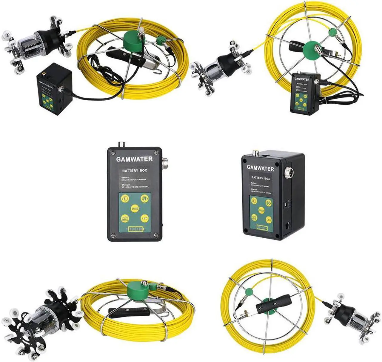 Alt view image 4 of 7 - Wifi Sewer Drain Pipe Pipeline Inspection Industrial Endoscope 360° Rotating Camera 10" Screen + battery home Blocked draining plumbing Industrial Endoscope Waterproof IP68, Cable length 30m/98ft