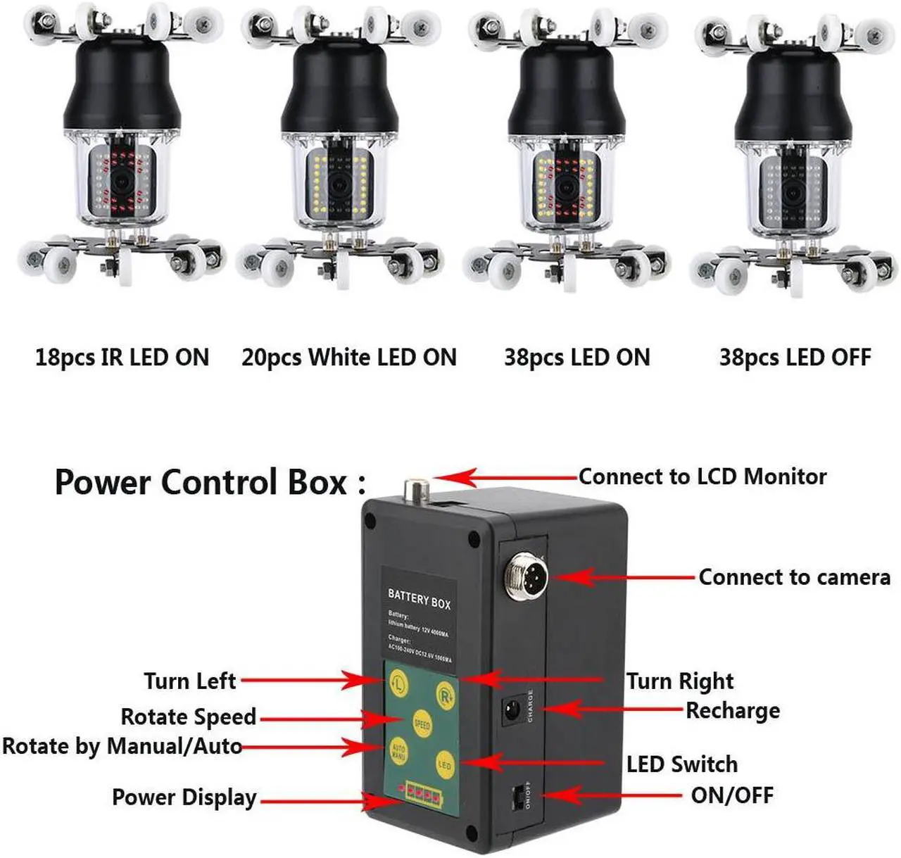 Alt view image 2 of 7 - Wifi Sewer Drain Pipe Pipeline Inspection Industrial Endoscope 360° Rotating Camera 10" Screen + battery home Blocked draining plumbing Industrial Endoscope Waterproof IP68, Cable length 30m/98ft