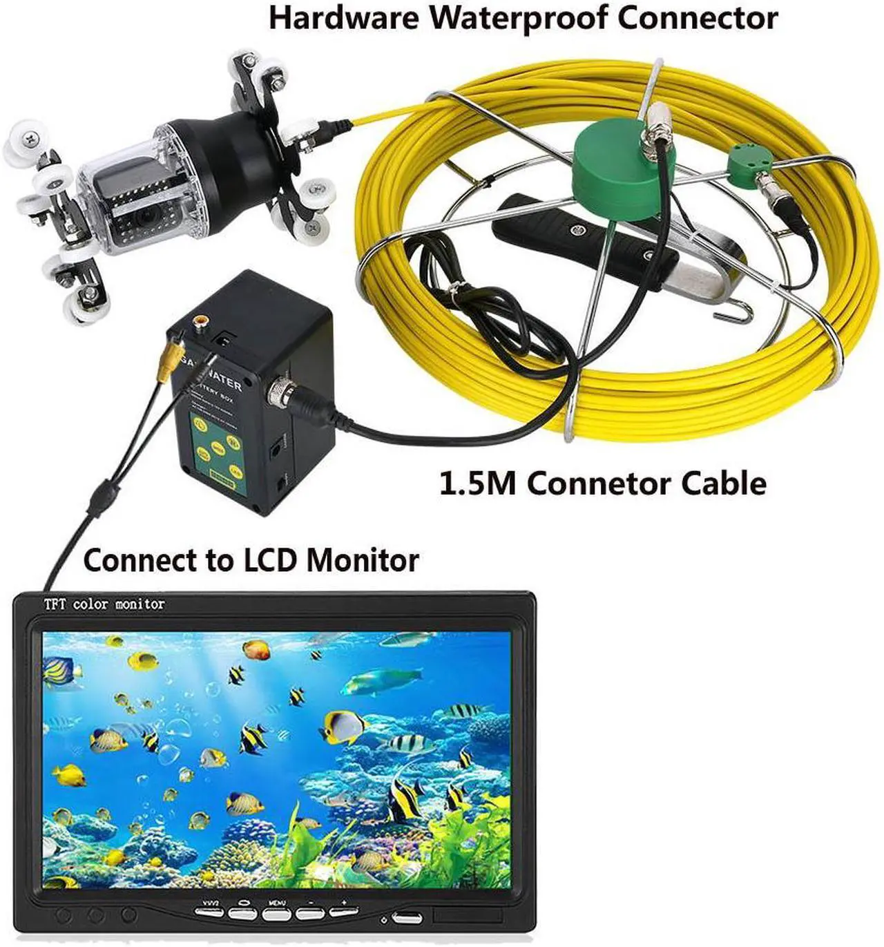 Alt view image 6 of 7 - Wifi Sewer Drain Pipe Pipeline Inspection Industrial Endoscope 360° Rotating Camera 10" Screen + battery home Blocked draining plumbing Industrial Endoscope Waterproof IP68, Cable length 30m/98ft