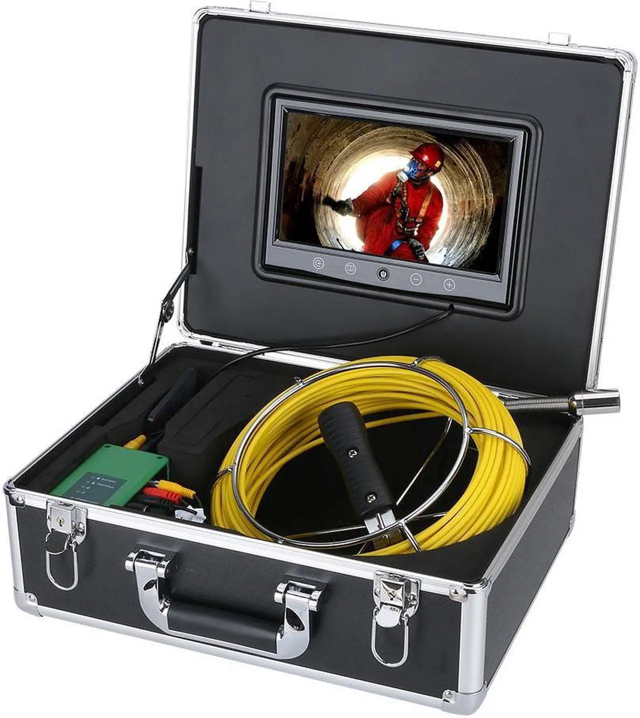 Alt view image 6 of 7 - VisiPower 9" Screen Sewer Drain Pipe Pipeline Inspection Industrial Endoscope Borescope Camera with Battery for Home Blocked draining plumbing Endoscope Waterproof IP68 Cable Length 30m/98ft