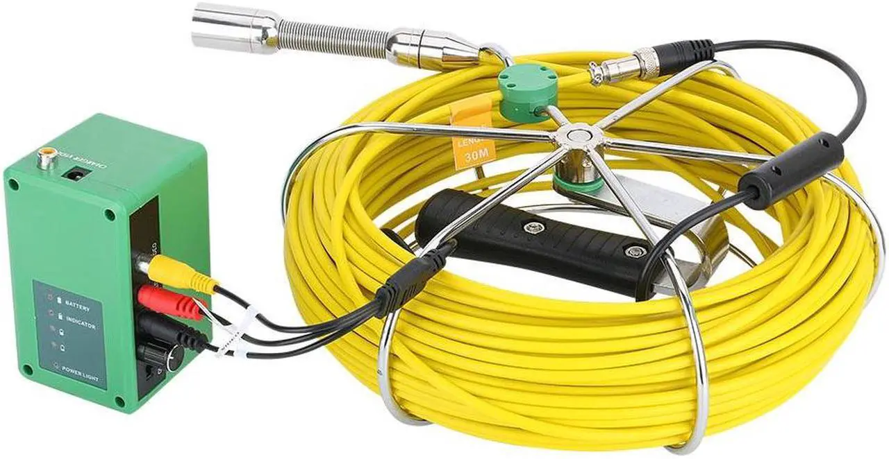 Alt view image 4 of 7 - VisiPower 9" Screen Sewer Drain Pipe Pipeline Inspection Industrial Endoscope Borescope Camera with Battery for Home Blocked draining plumbing Endoscope Waterproof IP68 Cable Length 30m/98ft