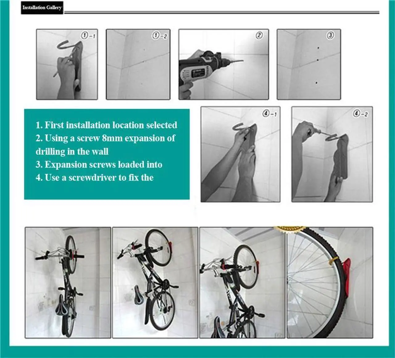 Alt view image 4 of 4 - Cycling Bicycle Storage Wall Ceiling Mounted Hook Rack Holder Hanger