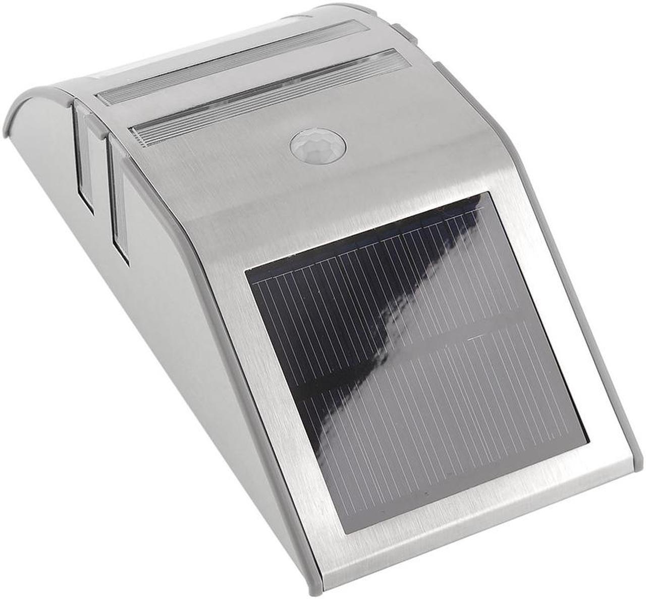 Main image of 2LED Solar Power Stainless Steel PIR Human Motion Sensor Light Wall Outdoor Lamp