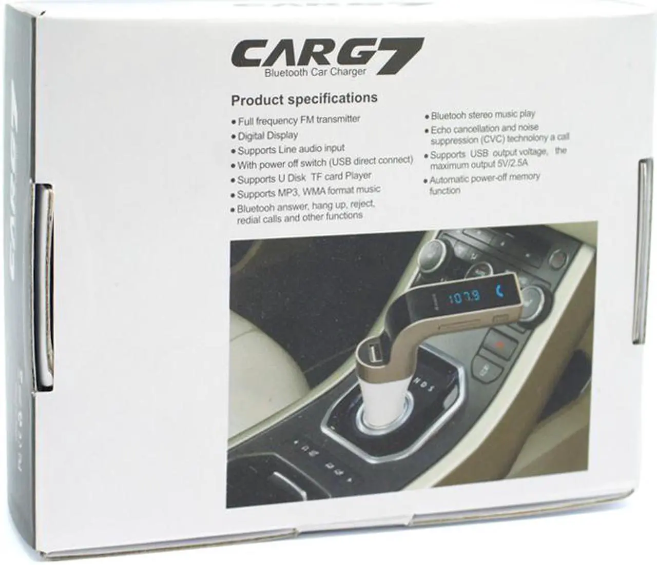 Alt view image 6 of 7 - CAR G7 Bluetooth FM Transmitter With TF/USB Flash Drives Music Player Silver