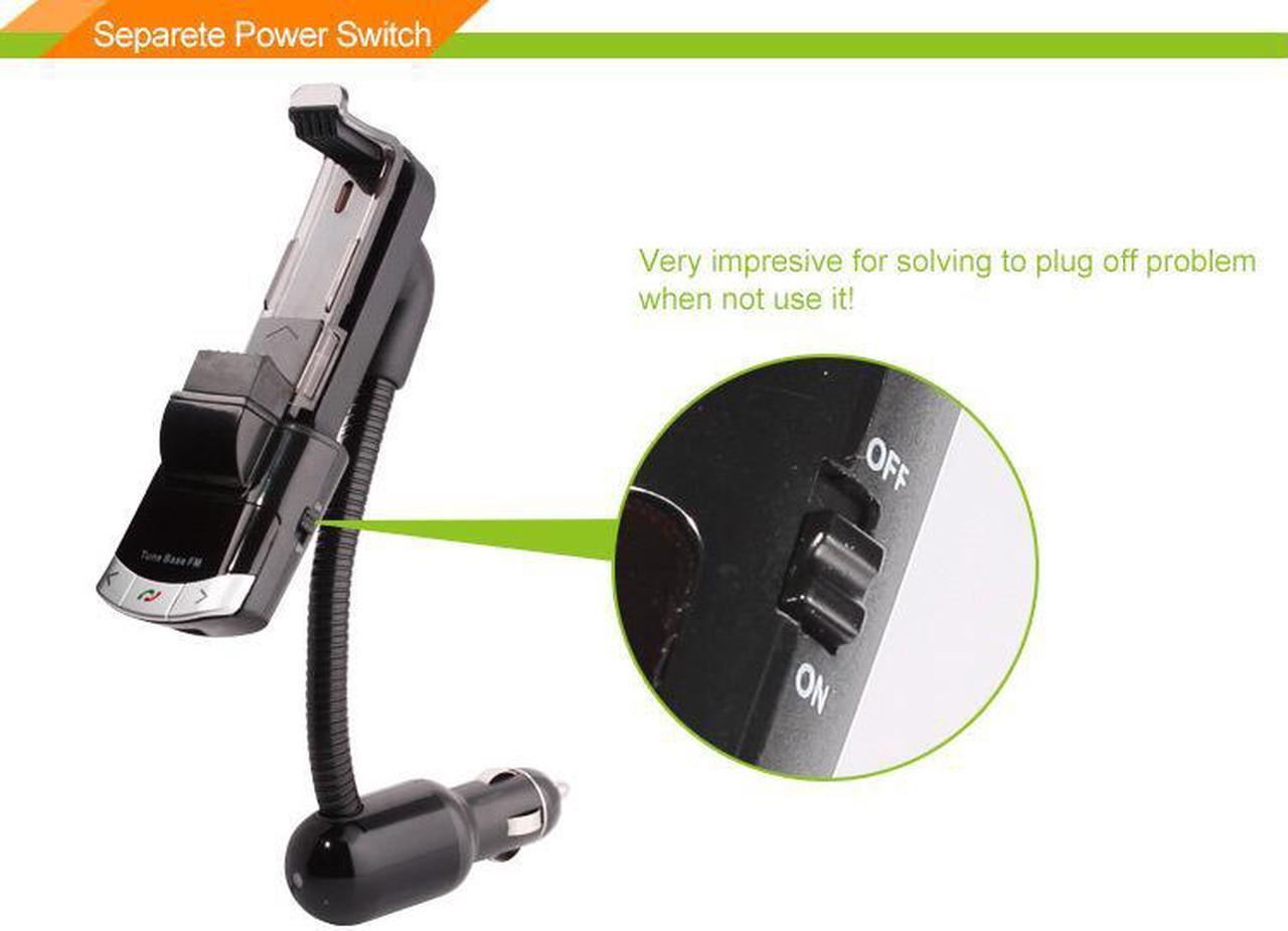 Alt view image 5 of 7 - BT8118 Vehicle Phone Bracket Bluetooth Handsfree Car Kit MP3 Player USB Phone Charger