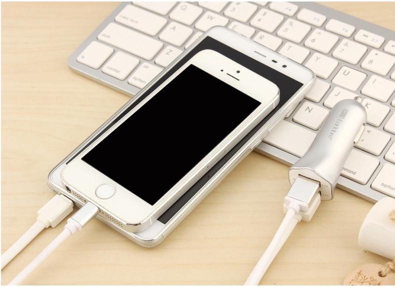 Alt view image 2 of 2 - 2.4A Car Charger Adaptor Dual Mini USB 2-Port for iPhone Samsung Android Phone iPad